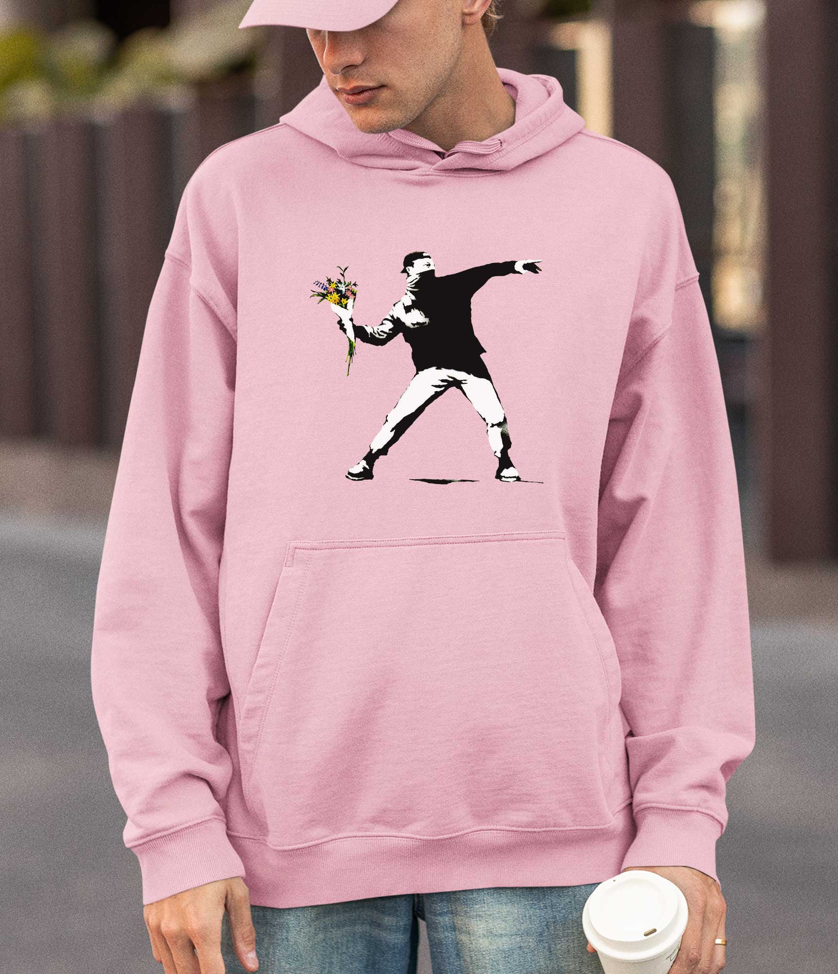 Image of Banksy Hoodie - Flower Thrower Banksy-Apparel