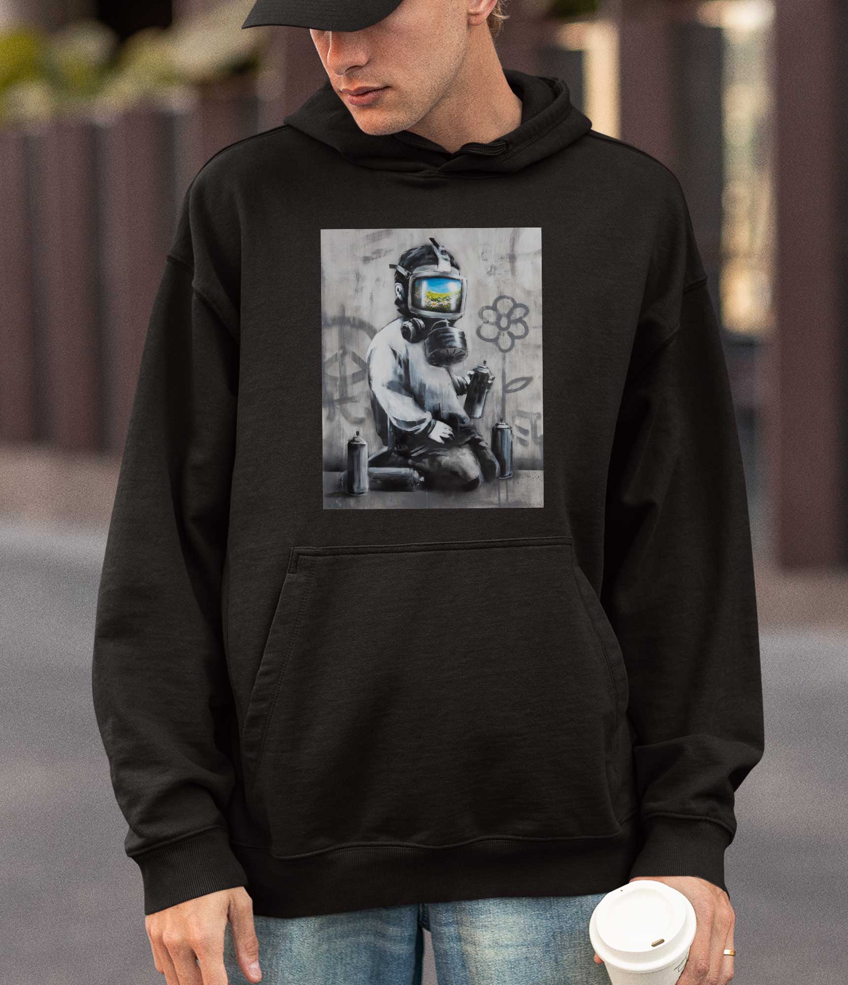 Image of Banksy Hoodie - Gasmask Banksy-Apparel