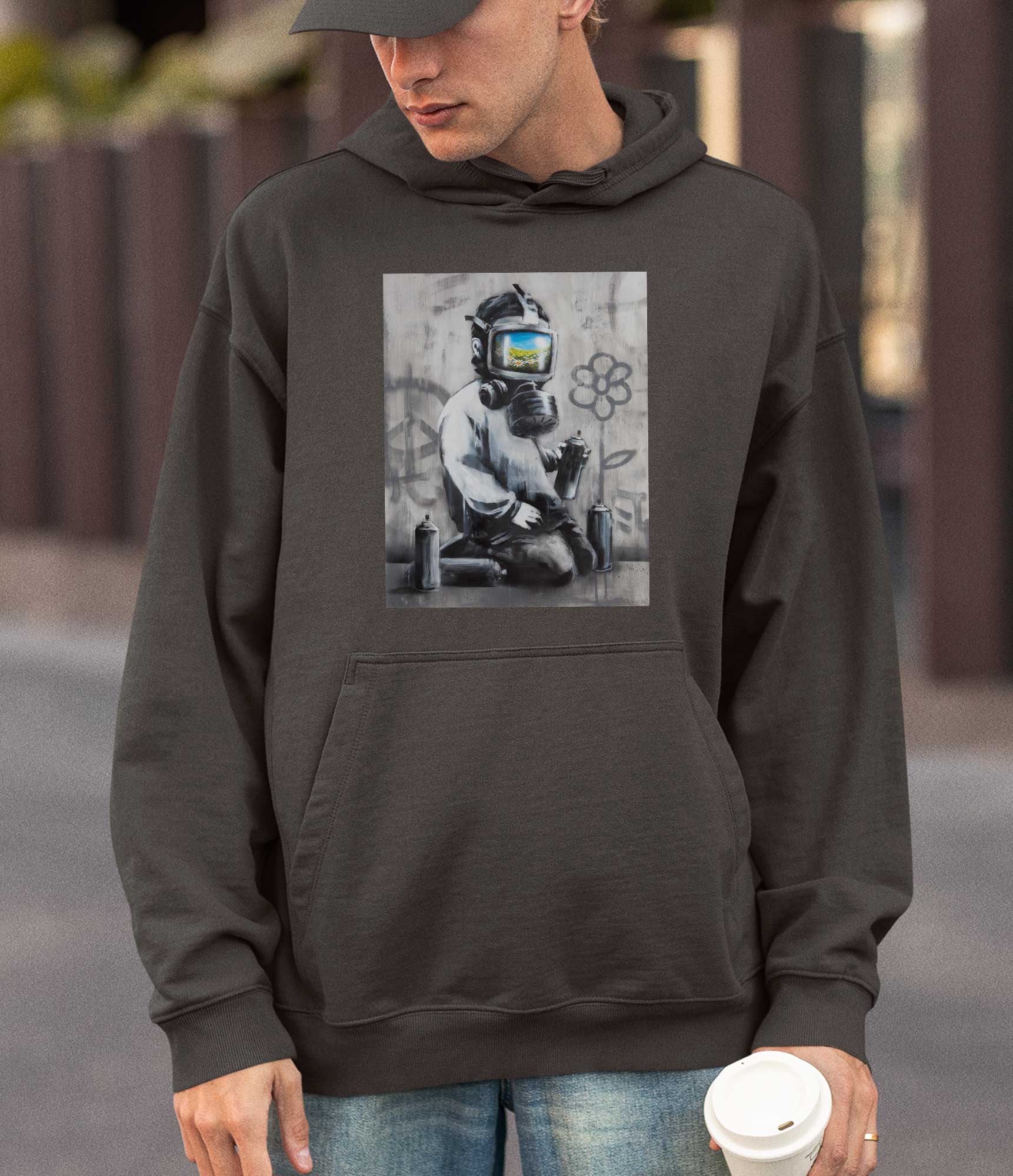 Image of Banksy Hoodie - Gasmask Banksy-Apparel