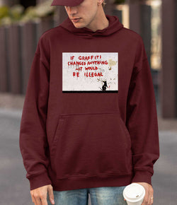 Image of Banksy Hoodie - If Graffiti Changed Anything