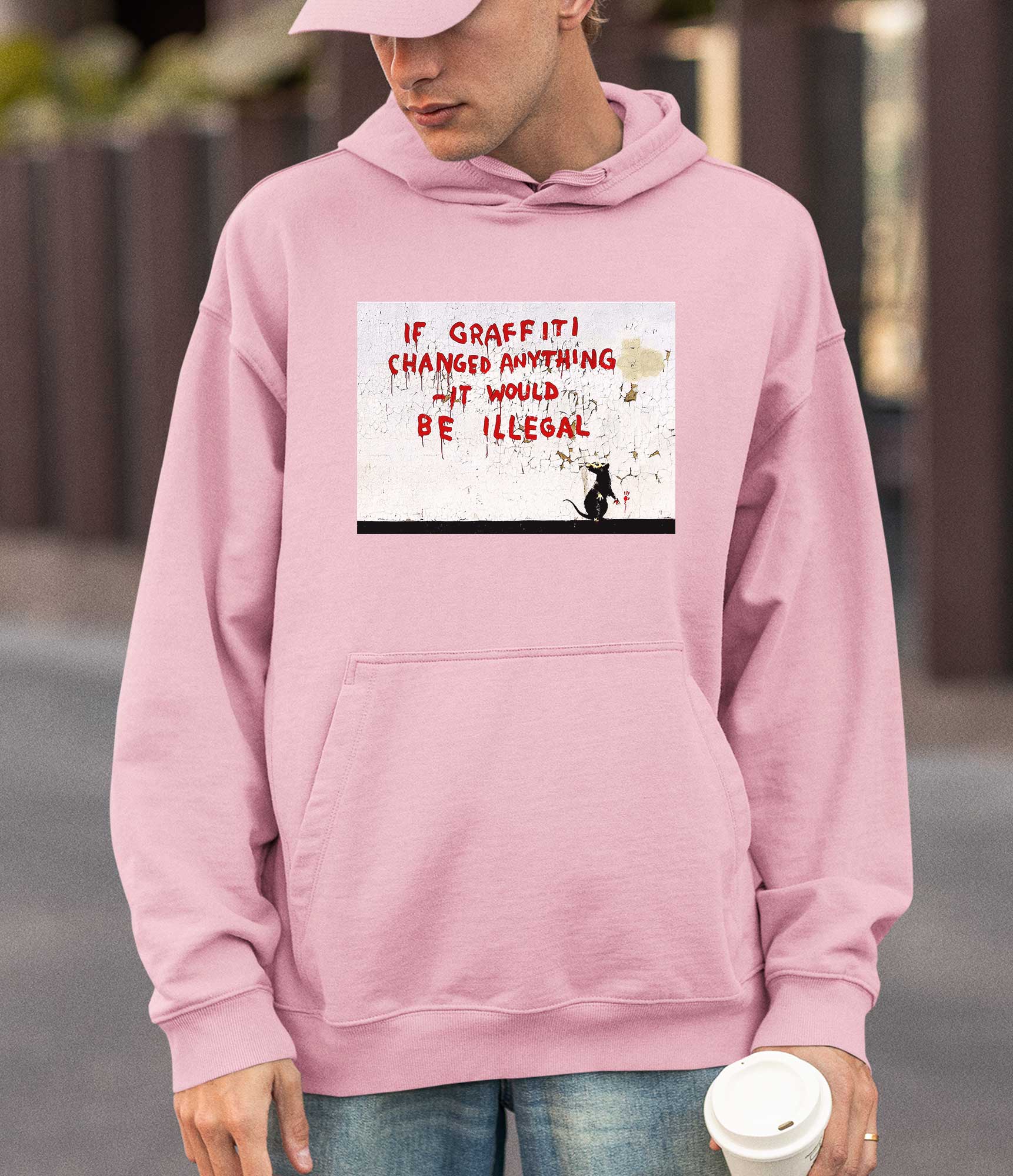 Image of Banksy Hoodie - If Graffiti Changed Anything Banksy-Apparel