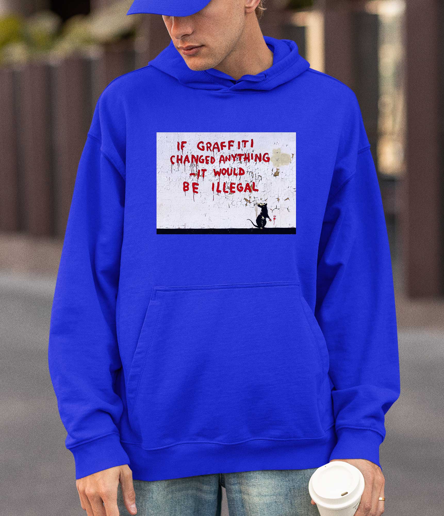 Image of Banksy Hoodie - If Graffiti Changed Anything Banksy-Apparel