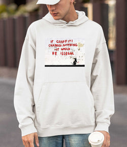 Image of Banksy Hoodie - If Graffiti Changed Anything