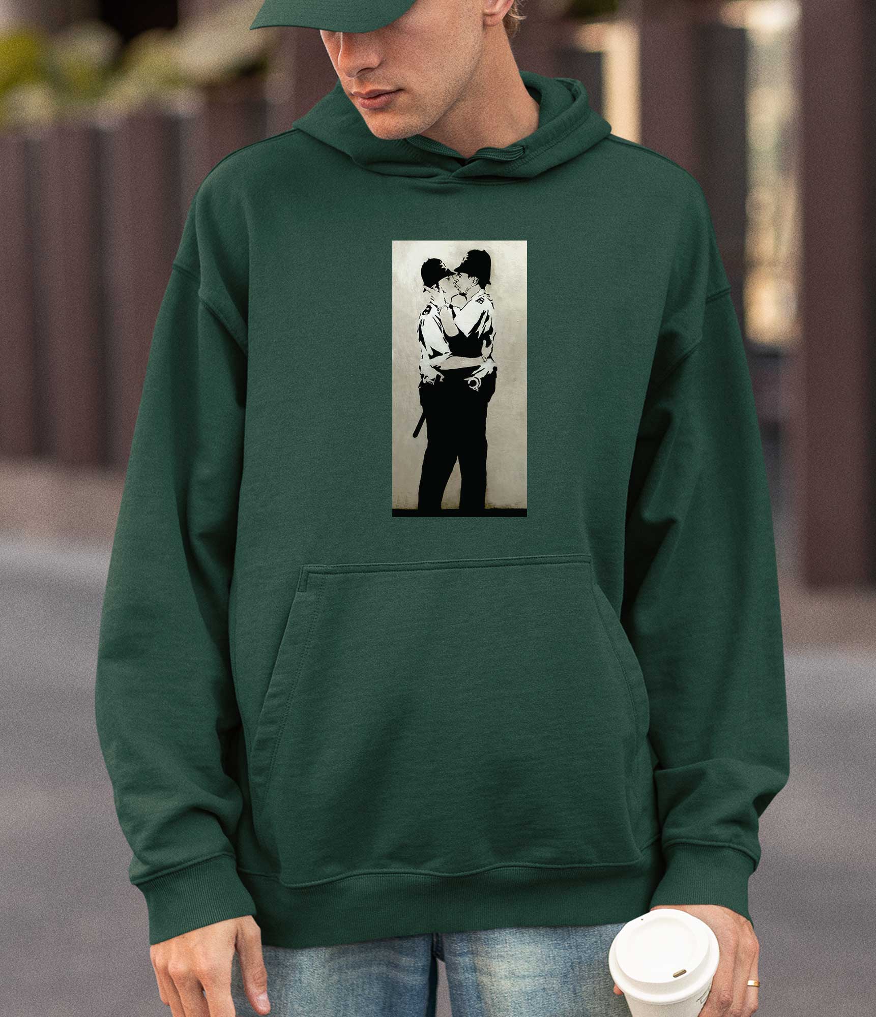 Image of Banksy Hoodie - Kissing Coppers Banksy-Apparel