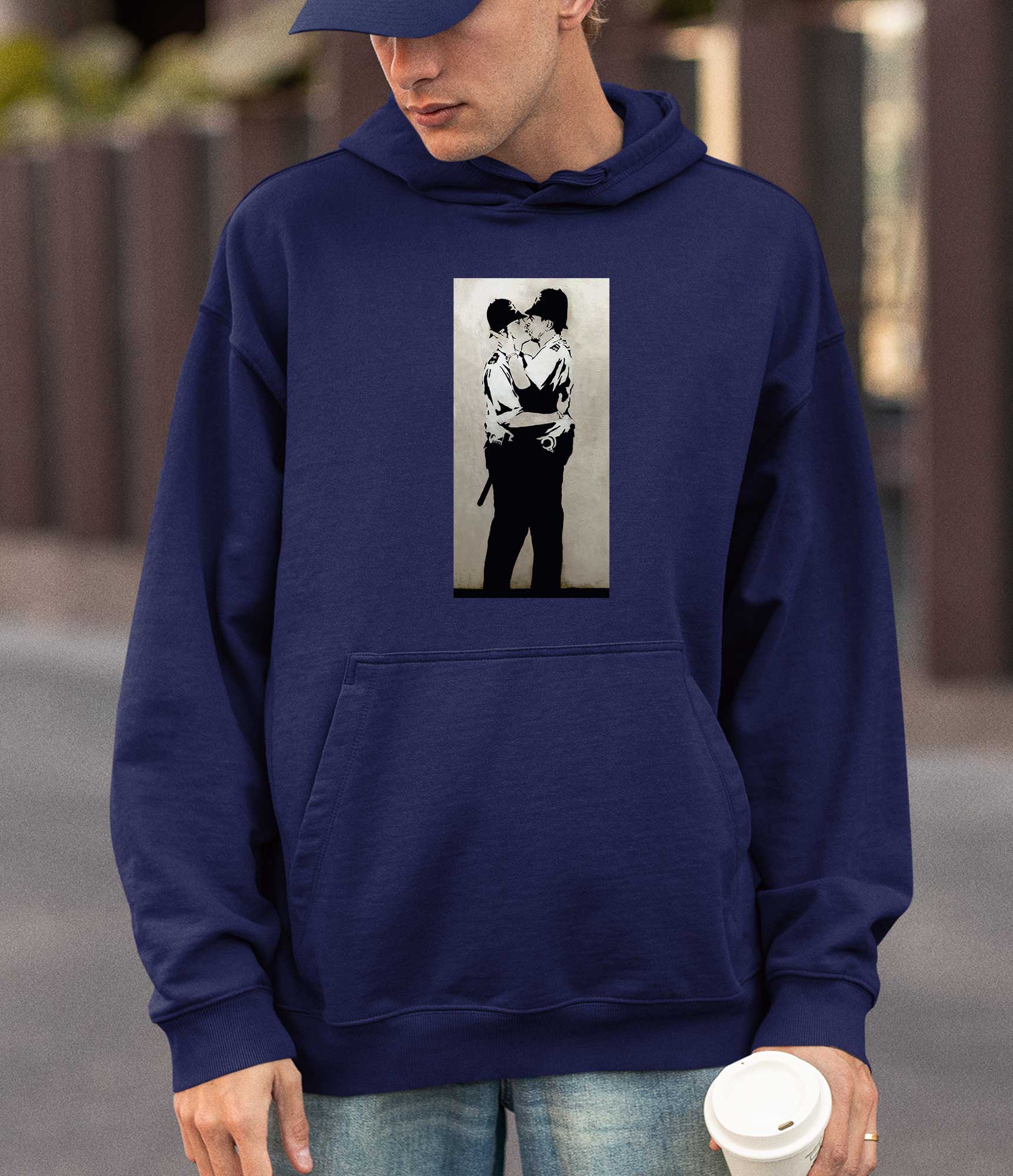 Image of Banksy Hoodie - Kissing Coppers Banksy-Apparel