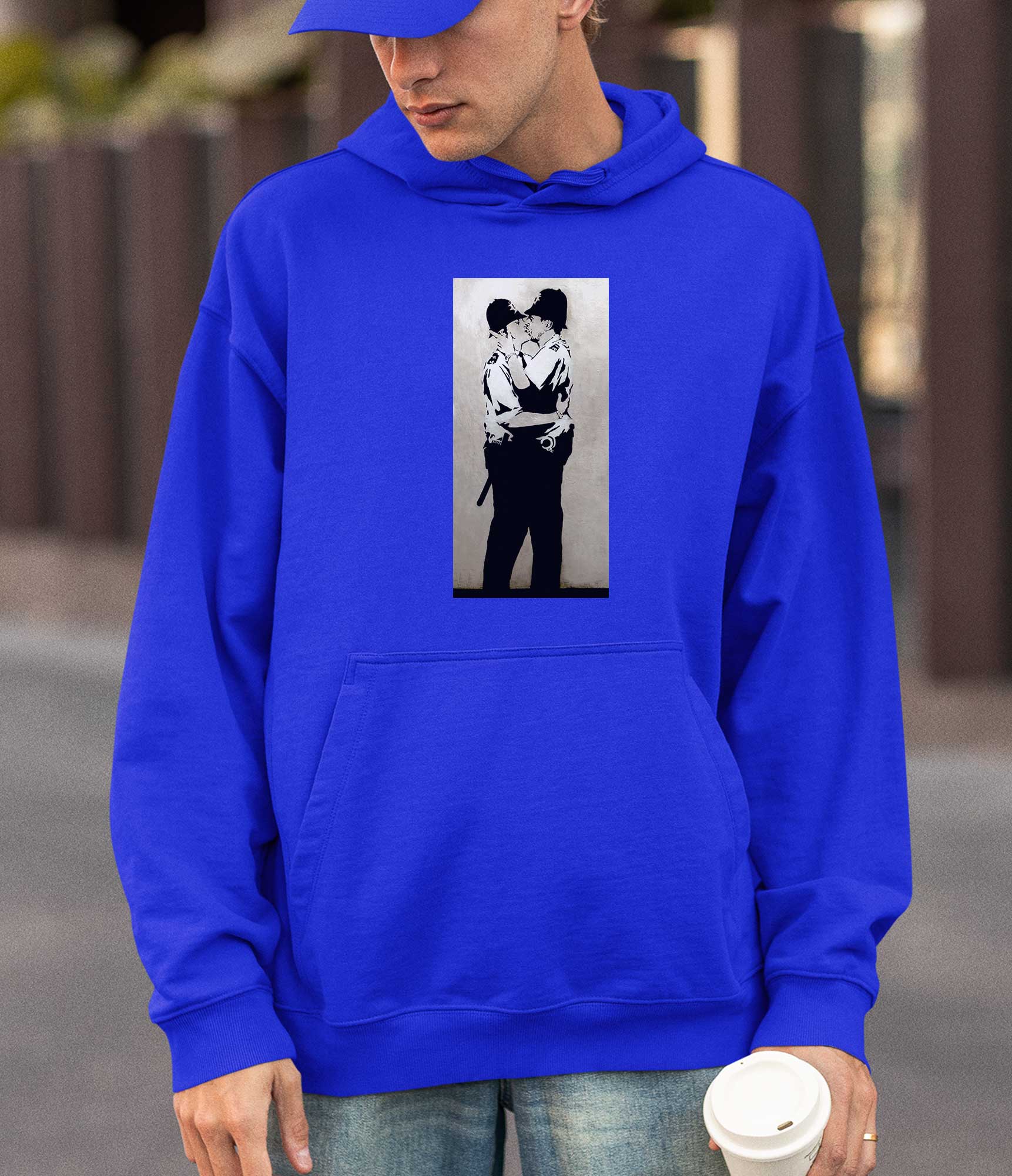 Image of Banksy Hoodie - Kissing Coppers Banksy-Apparel