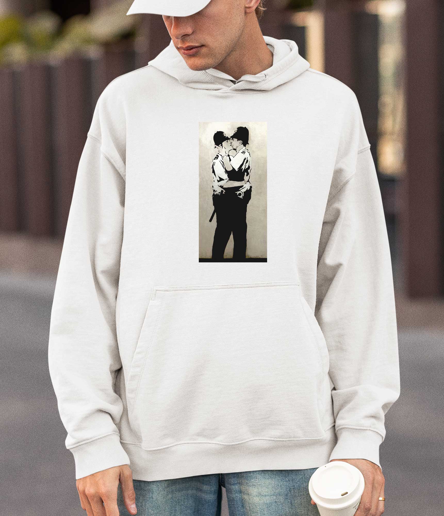 Image of Banksy Hoodie - Kissing Coppers Banksy-Apparel