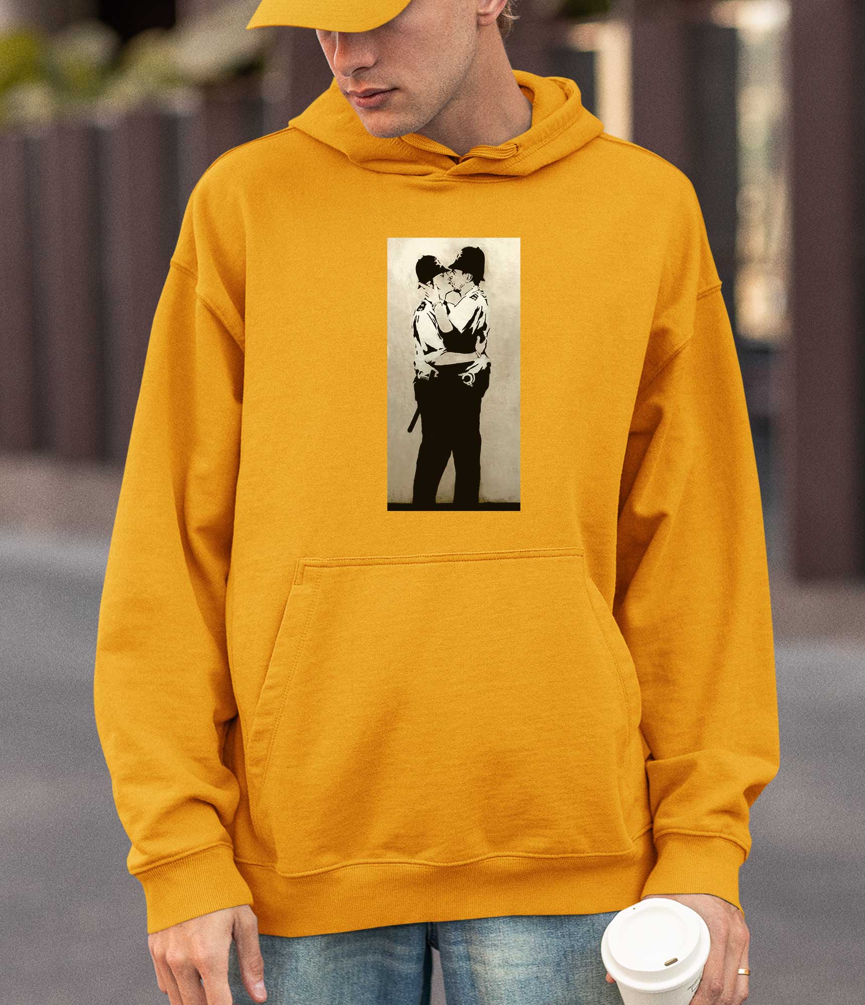 Banksy Hoodie - Kissing Coppers