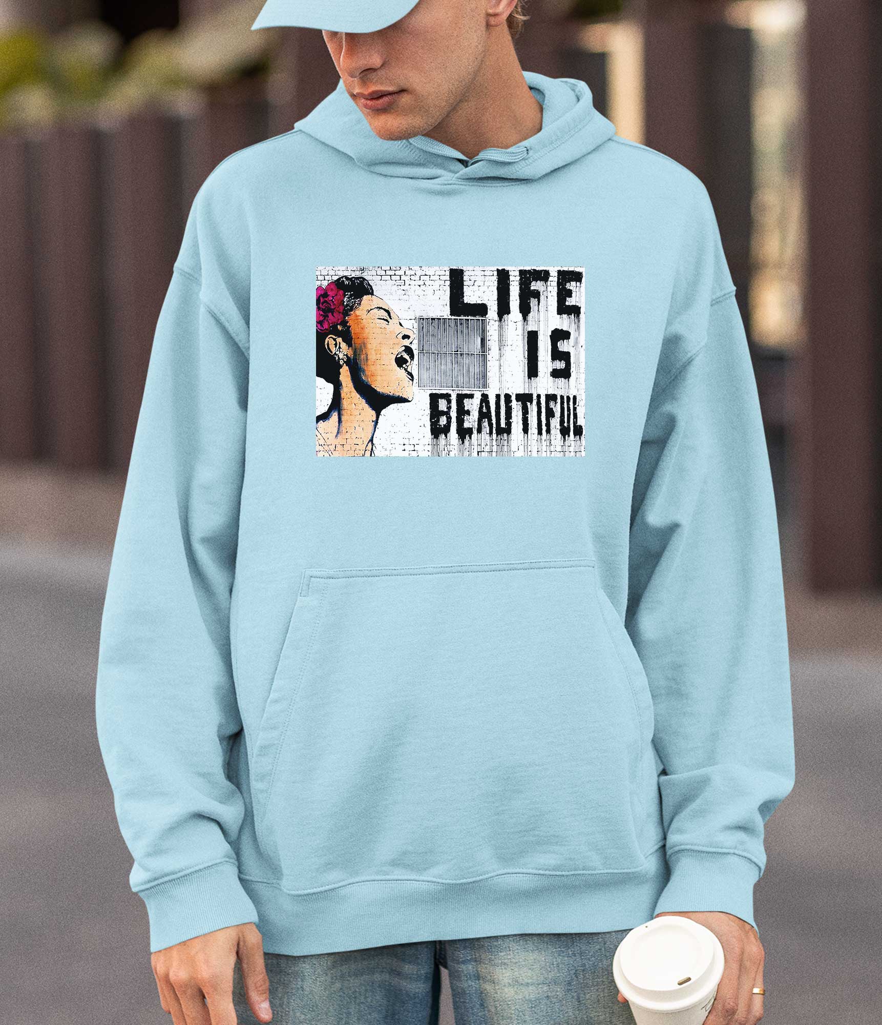 Image of Banksy Hoodie - Life is Beautiful Banksy-Apparel
