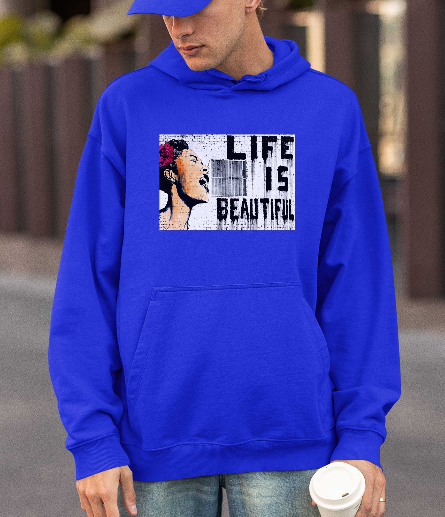 Image of Banksy Hoodie - Life is Beautiful Banksy-Apparel