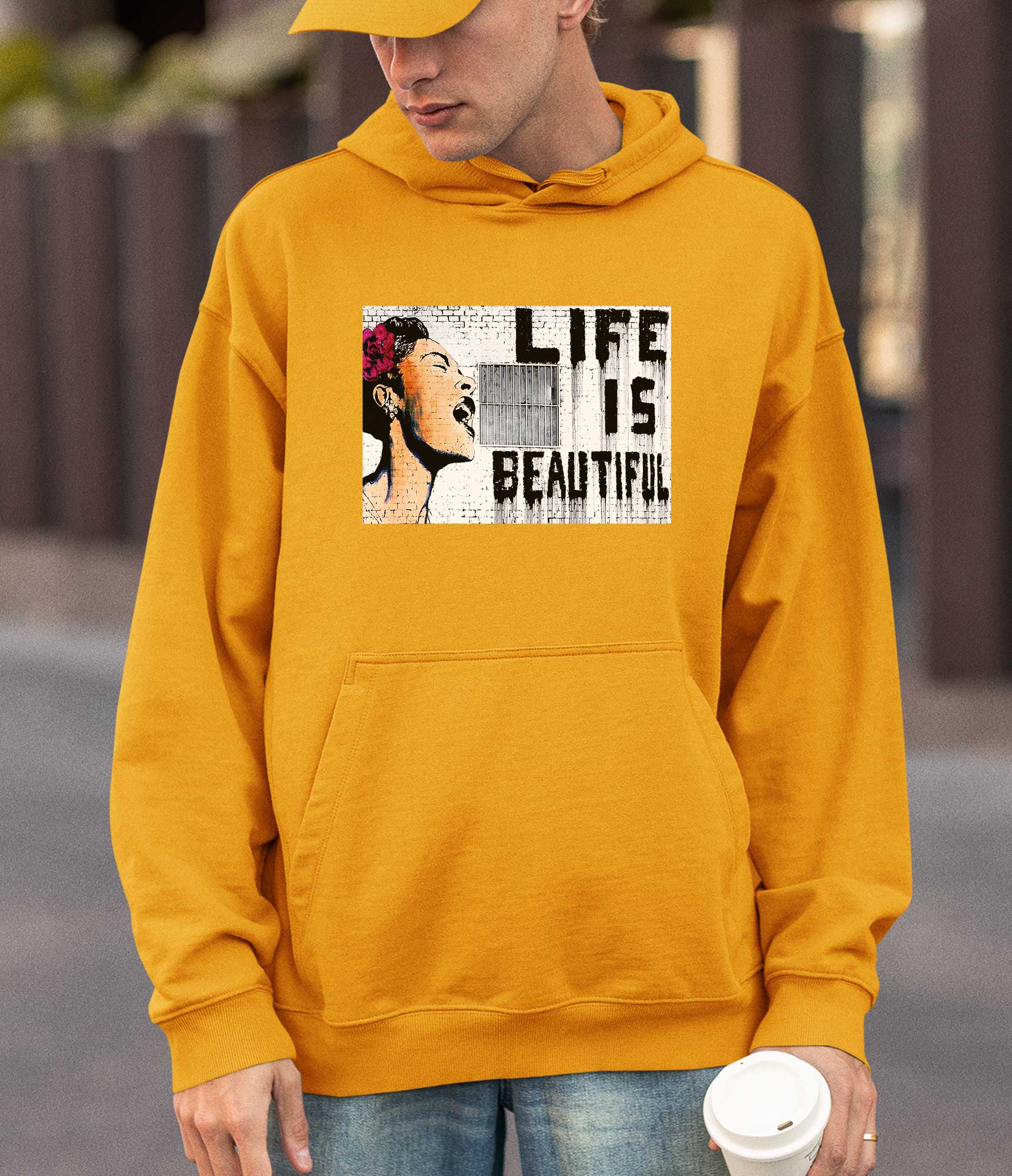 Image of Banksy Hoodie - Life is Beautiful Banksy-Apparel