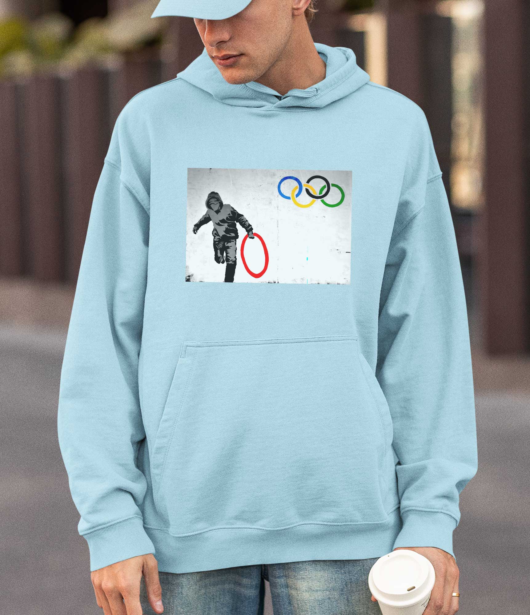 Image of Banksy Hoodie -Olympic Ring Banksy-Apparel