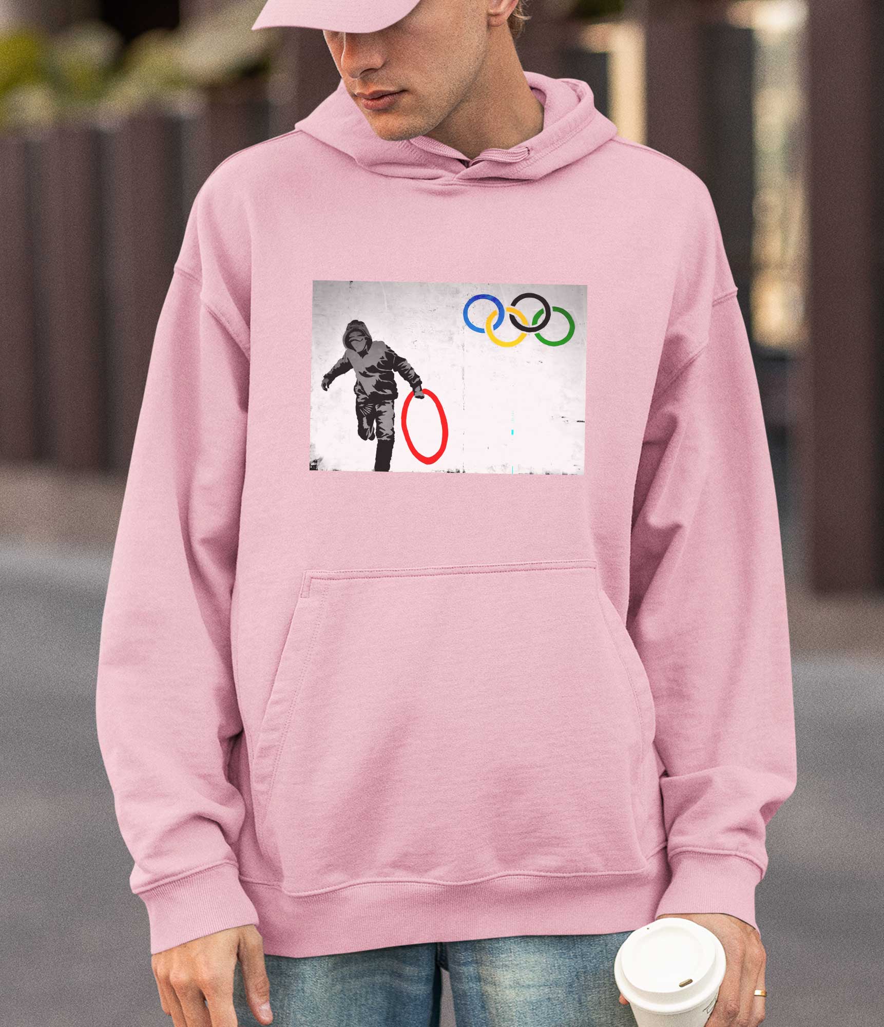 Image of Banksy Hoodie -Olympic Ring Banksy-Apparel