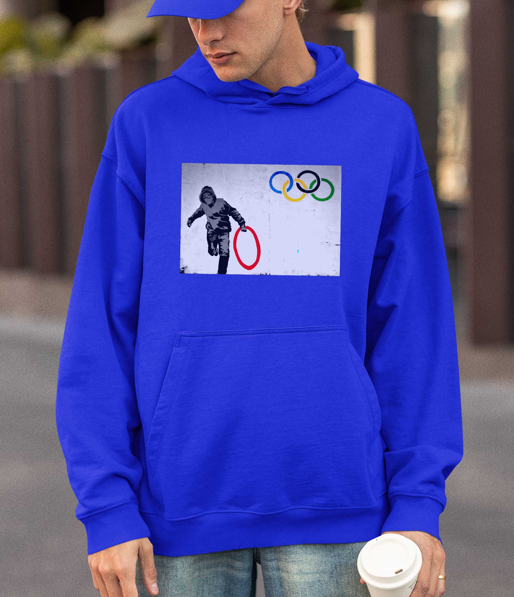 Image of Banksy Hoodie -Olympic Ring Banksy-Apparel