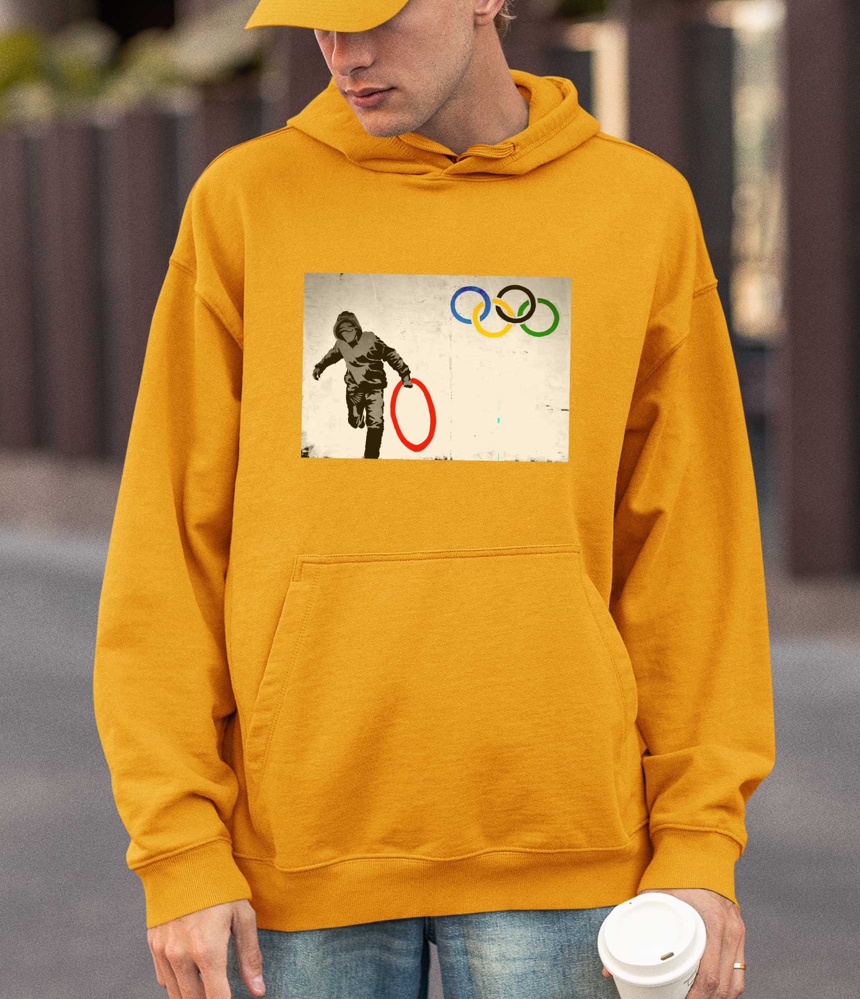 Image of Banksy Hoodie -Olympic Ring Banksy-Apparel