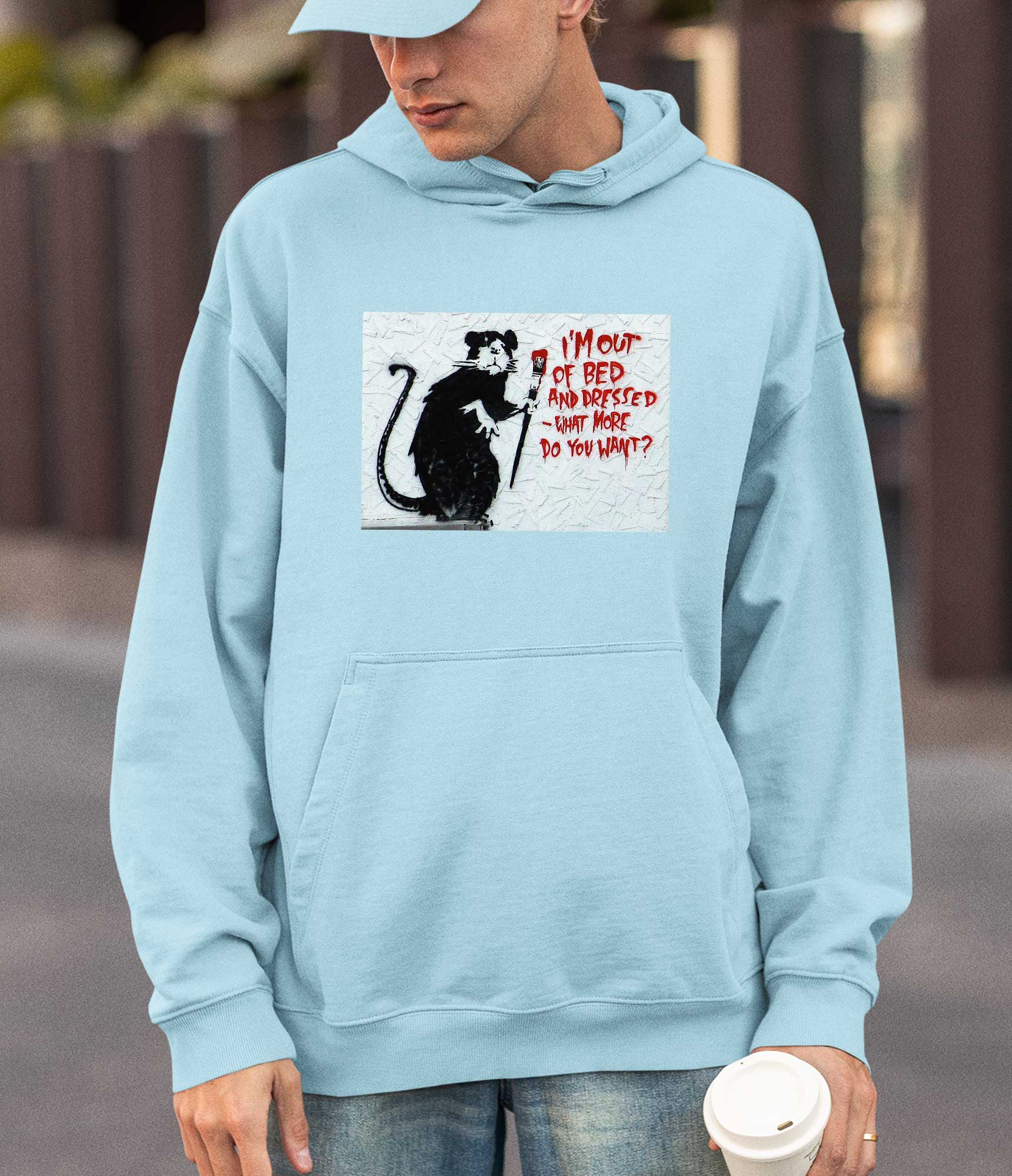 Image of Banksy Hoodie -I'm Out of Bed Banksy-Apparel