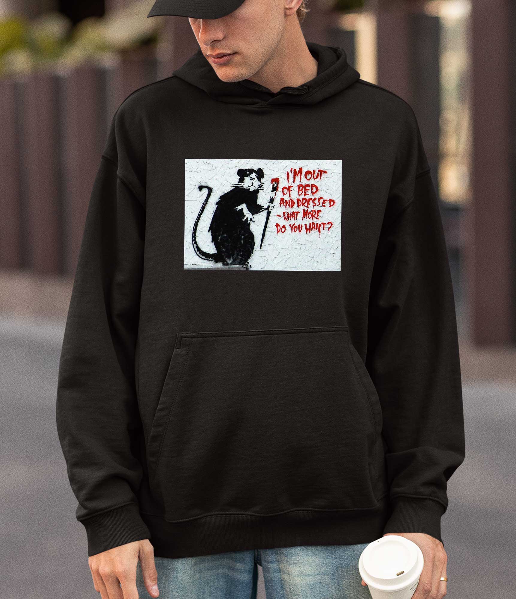 Image of Banksy Hoodie -I'm Out of Bed Banksy-Apparel