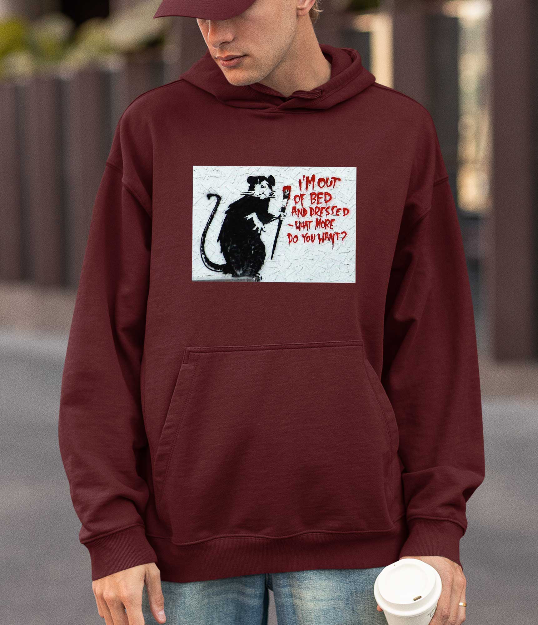Image of Banksy Hoodie -I'm Out of Bed Banksy-Apparel