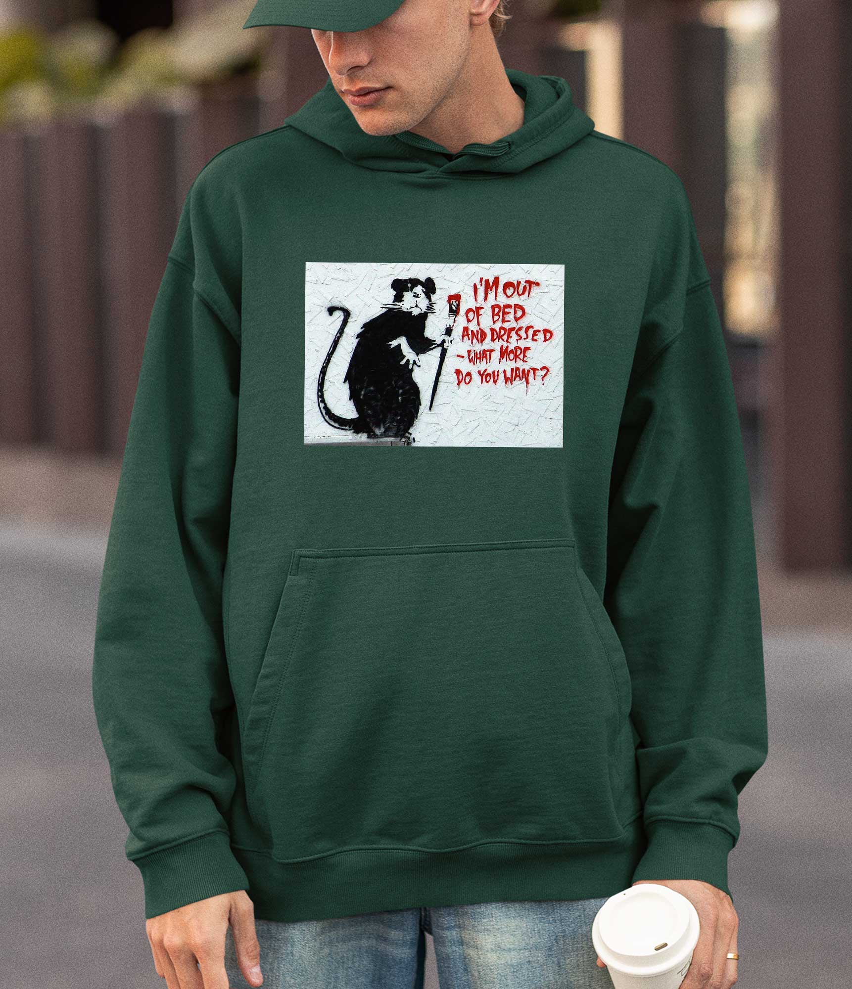 Image of Banksy Hoodie -I'm Out of Bed Banksy-Apparel