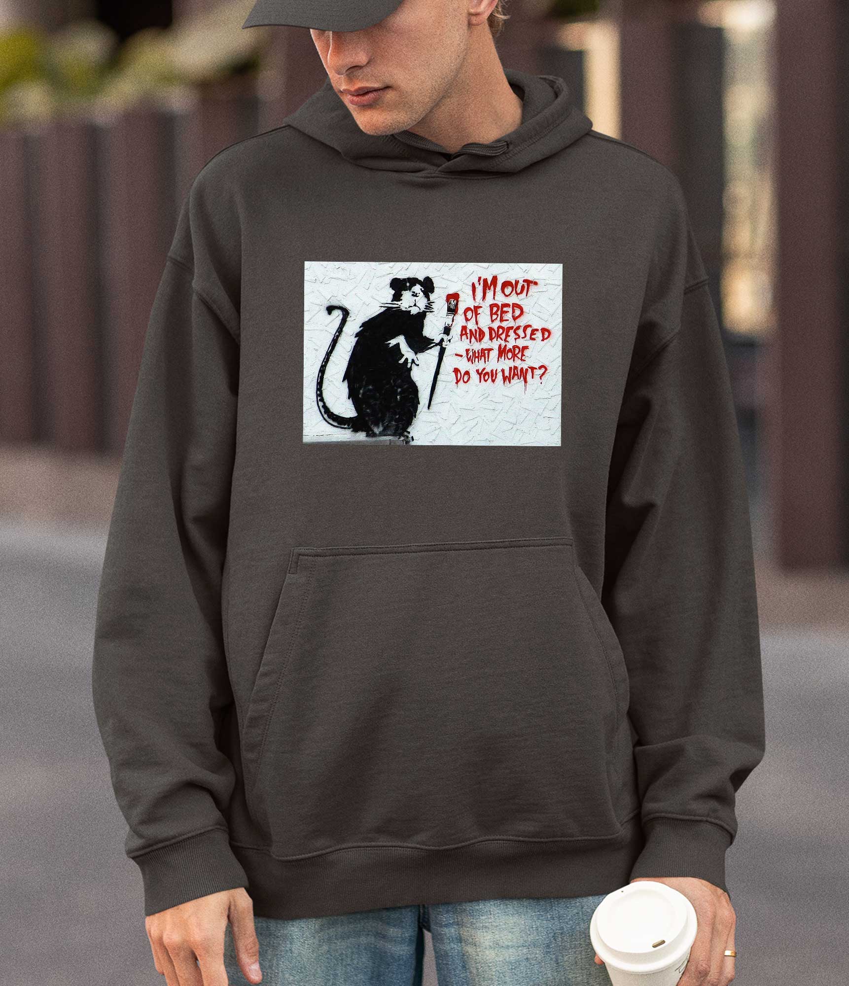 Image of Banksy Hoodie -I'm Out of Bed Banksy-Apparel