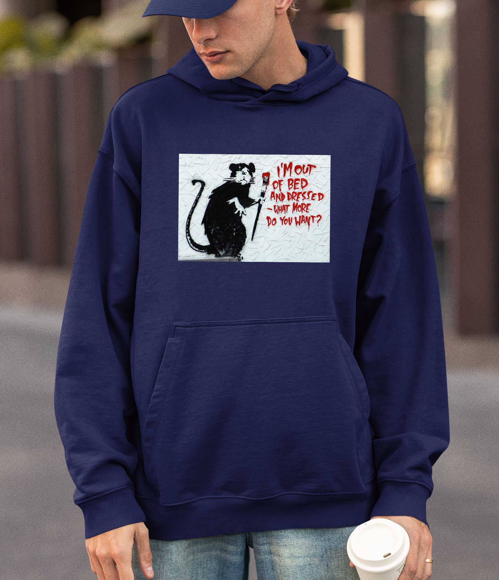 Image of Banksy Hoodie -I'm Out of Bed Banksy-Apparel
