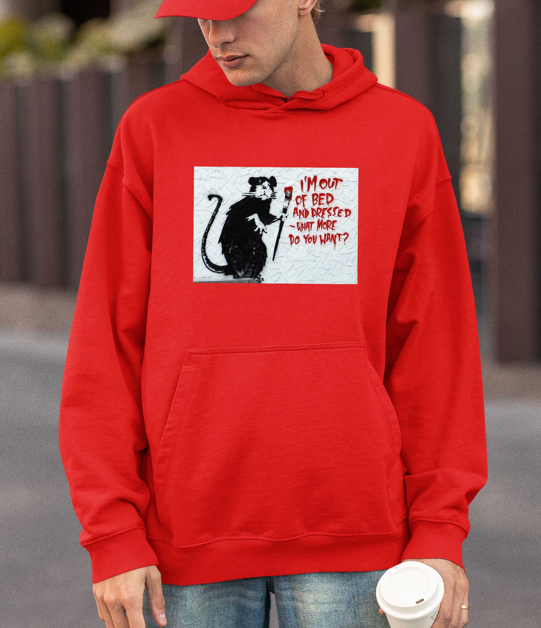 Image of Banksy Hoodie -I'm Out of Bed Banksy-Apparel