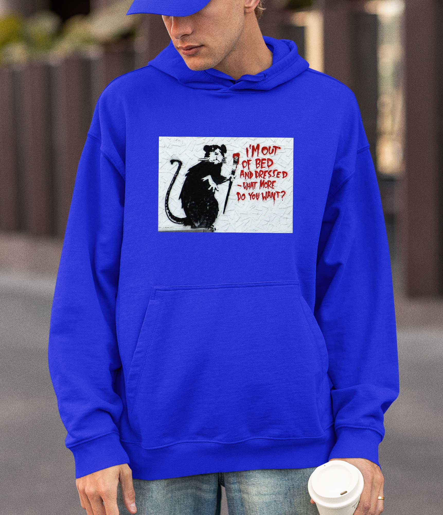 Image of Banksy Hoodie -I'm Out of Bed Banksy-Apparel