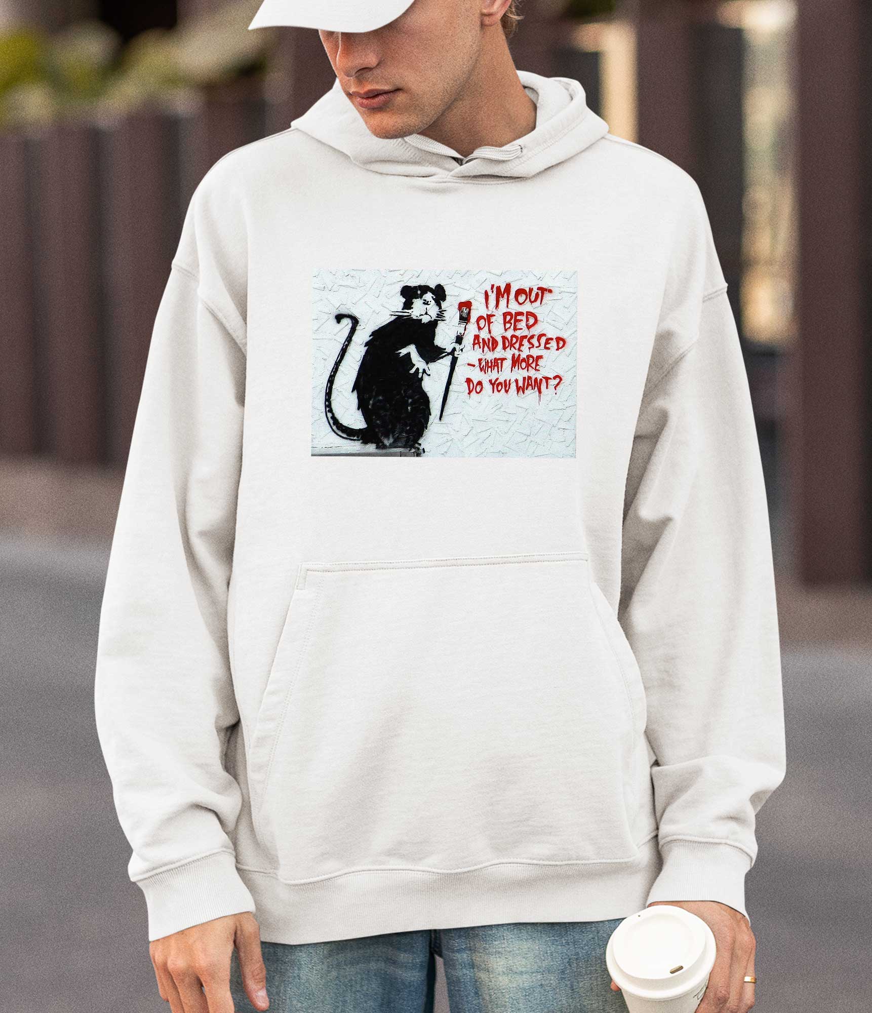 Image of Banksy Hoodie -I'm Out of Bed Banksy-Apparel