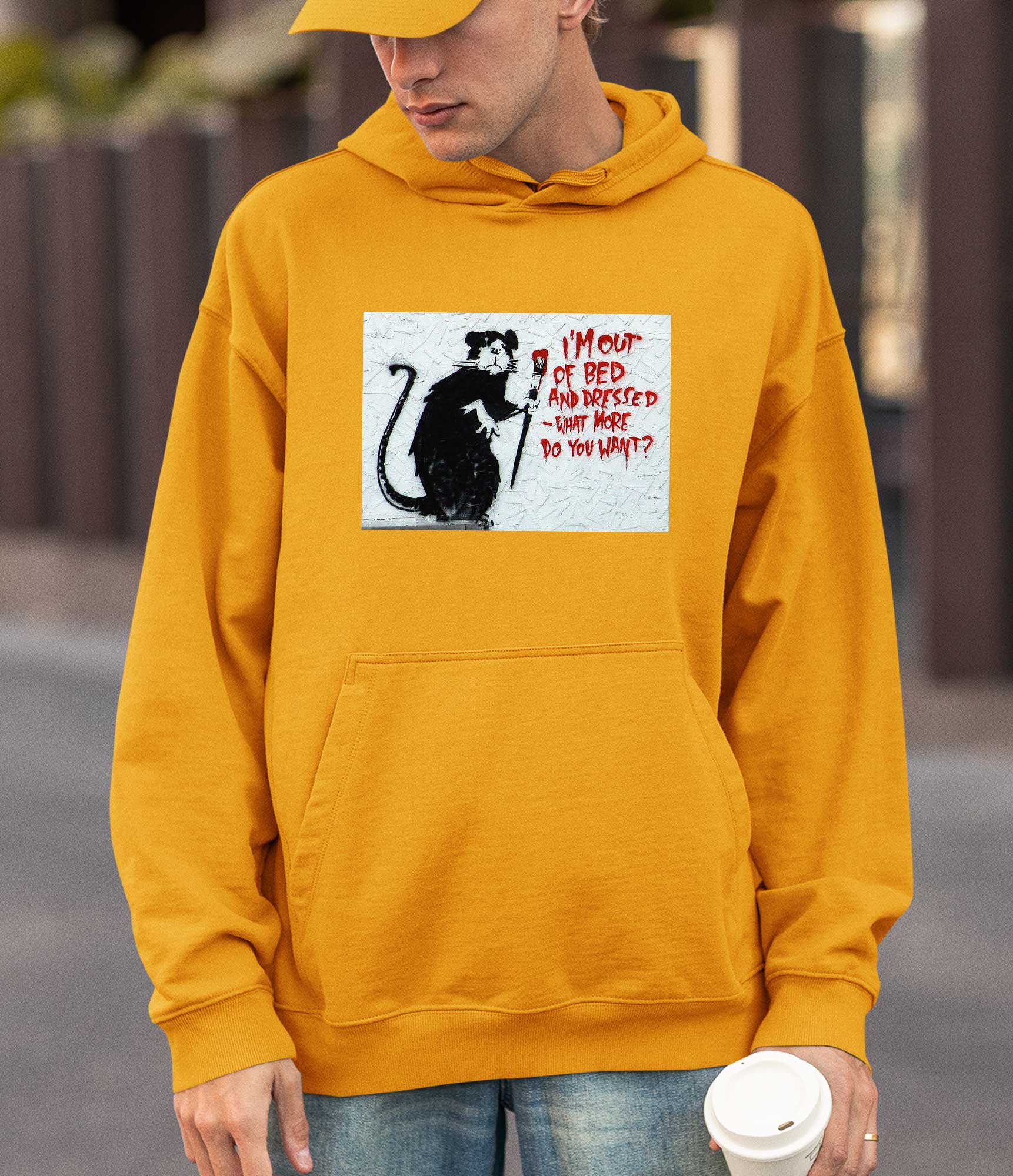 Image of Banksy Hoodie -I'm Out of Bed Banksy-Apparel