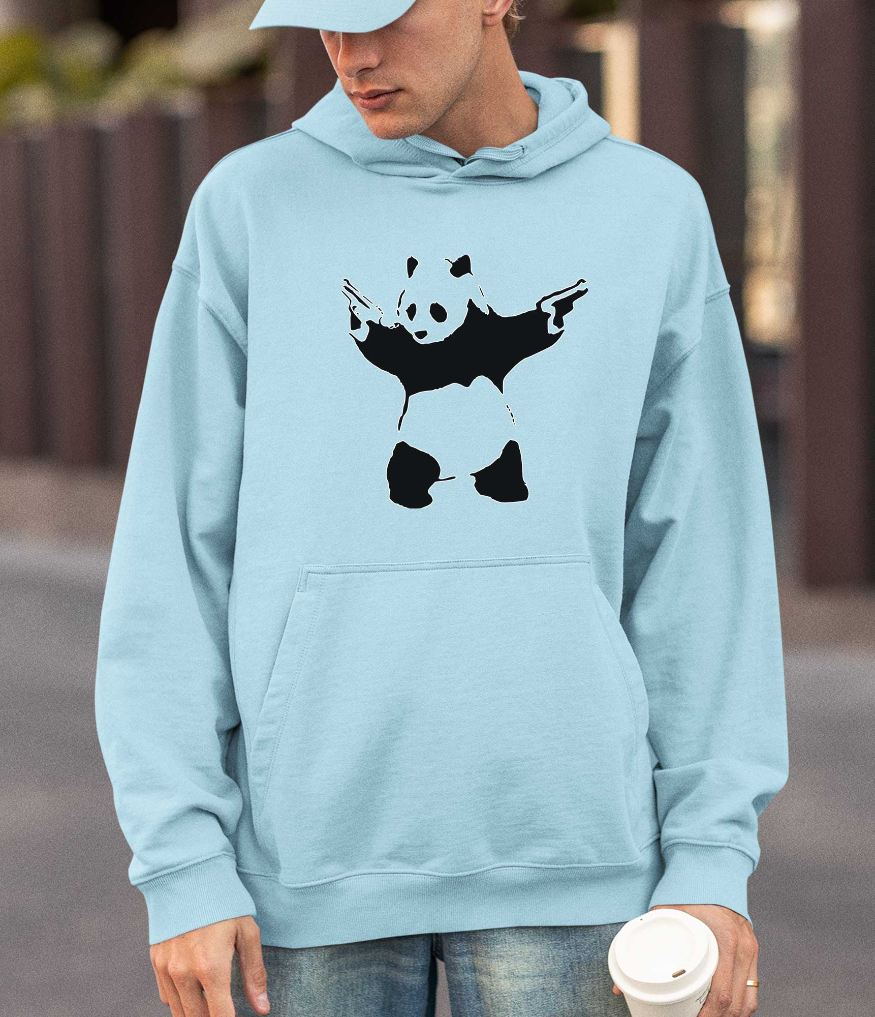 Image of Banksy Hoodie -Panda with Guns Banksy-Apparel
