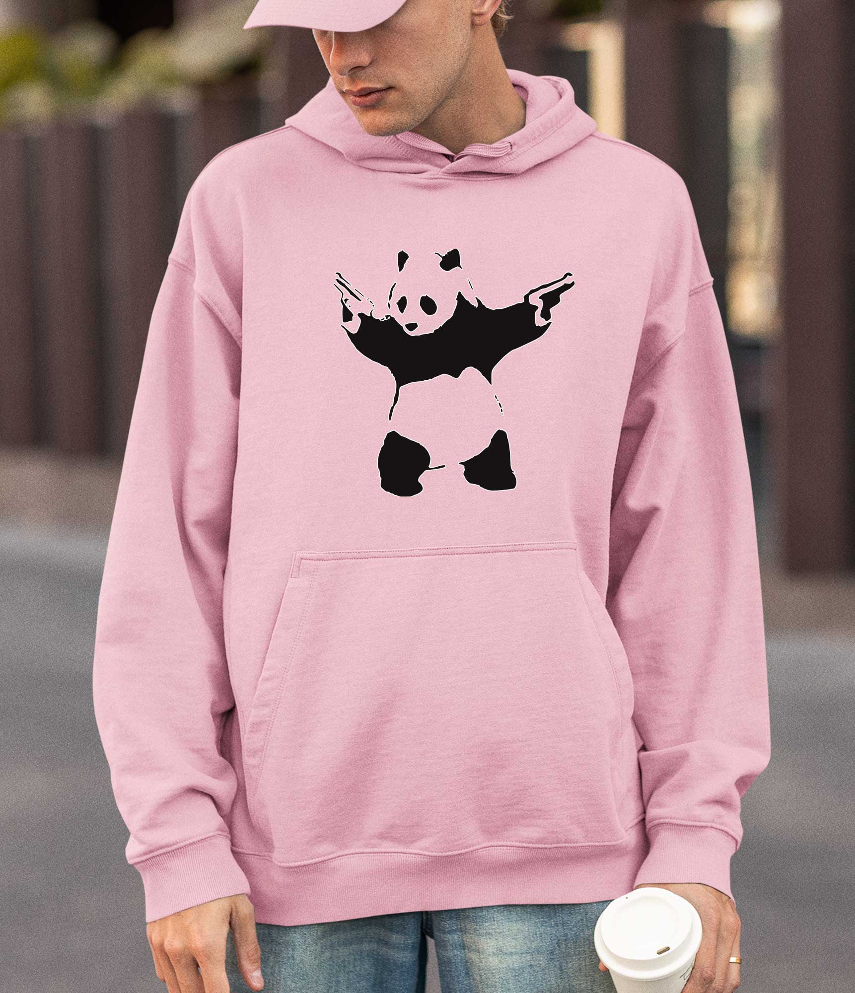Image of Banksy Hoodie -Panda with Guns Banksy-Apparel