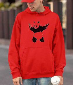 Image of Banksy Hoodie -Panda with Guns