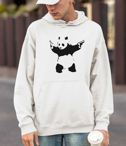 Image of Banksy Hoodie -Panda with Guns