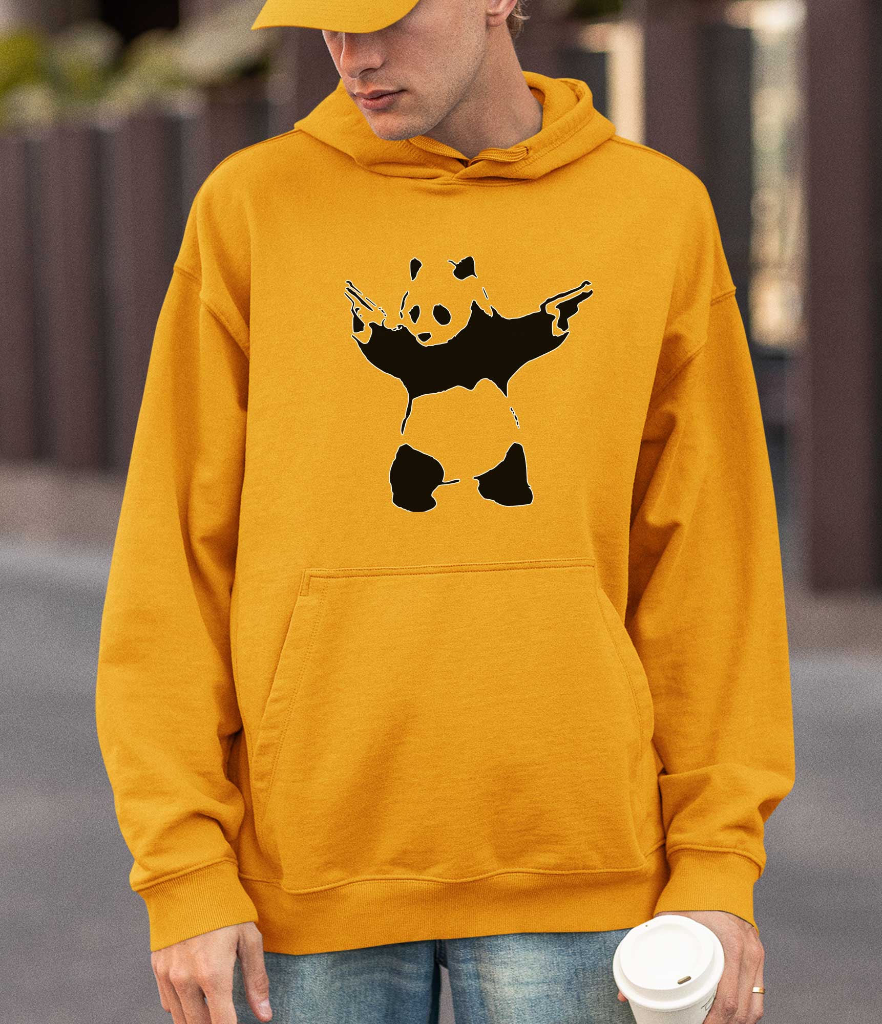 Image of Banksy Hoodie -Panda with Guns Banksy-Apparel