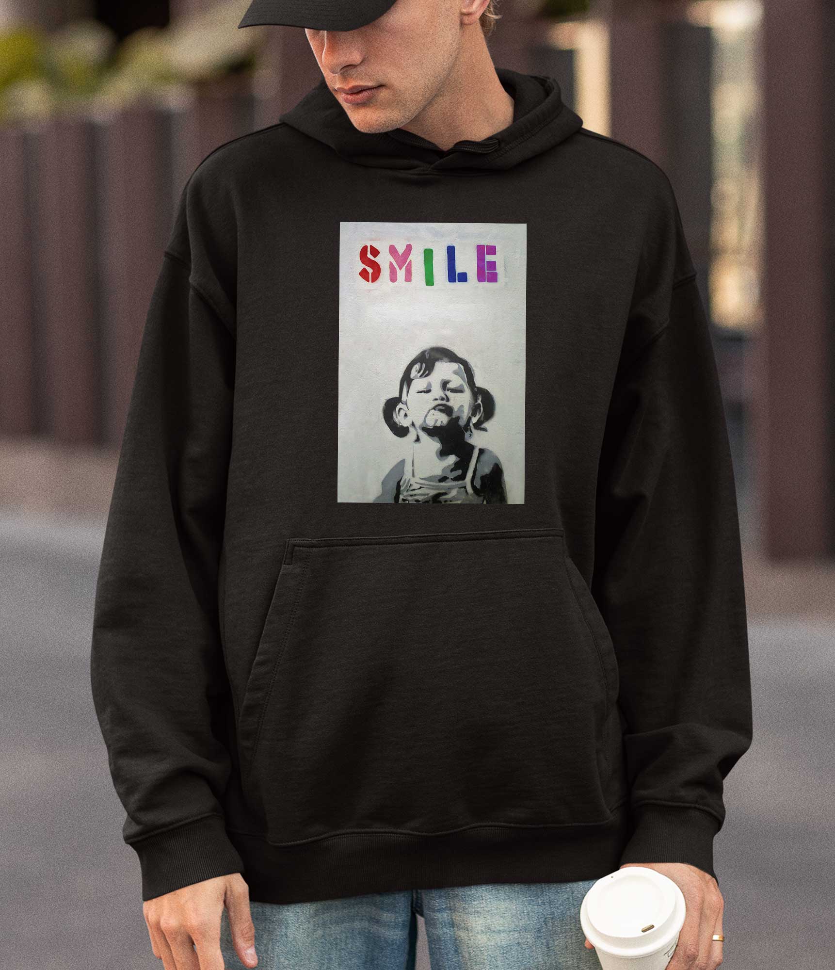Image of Banksy Hoodie - Smile Banksy-Apparel