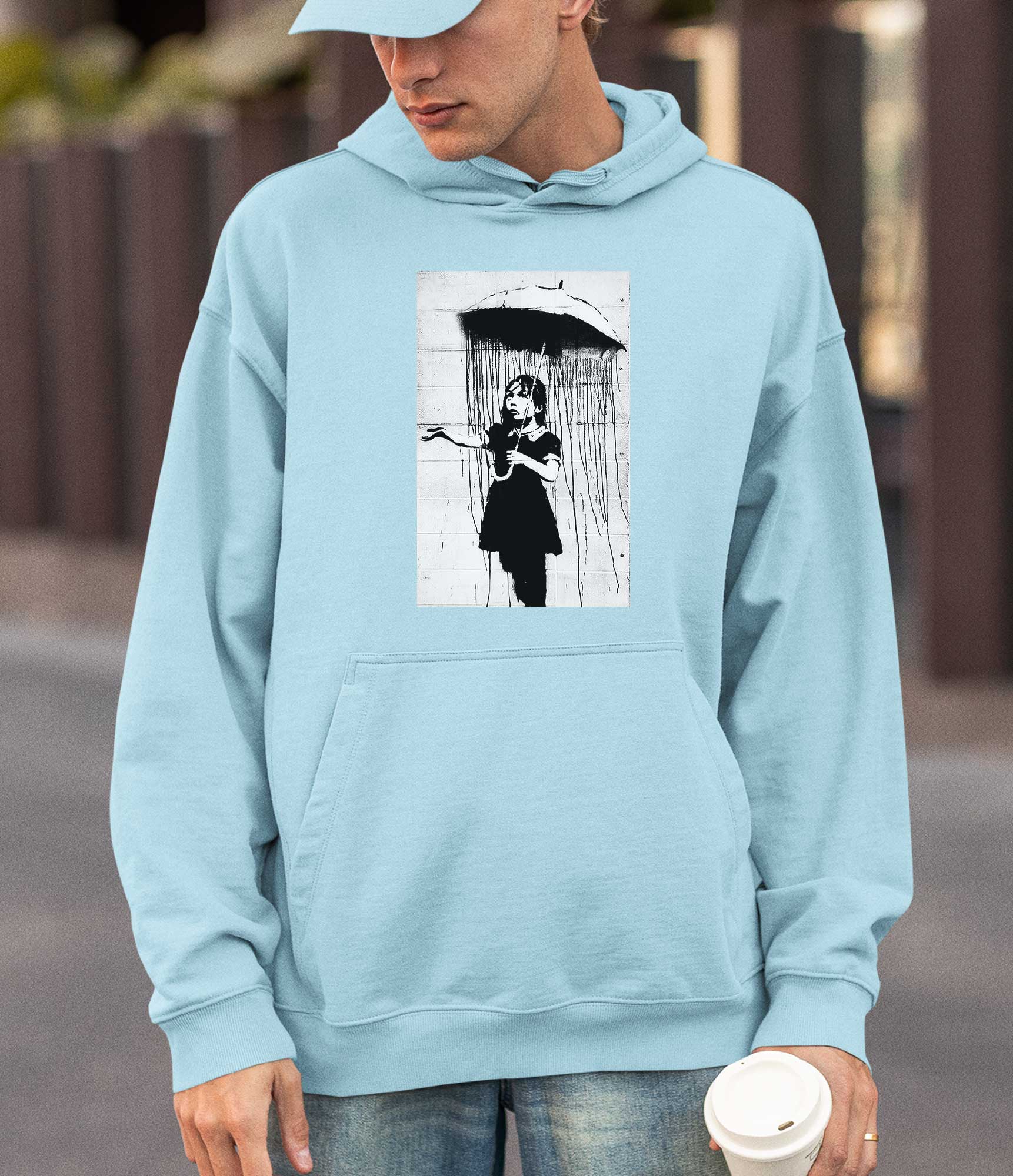 Image of Banksy Hoodie - Umbrella Girl Banksy-Apparel