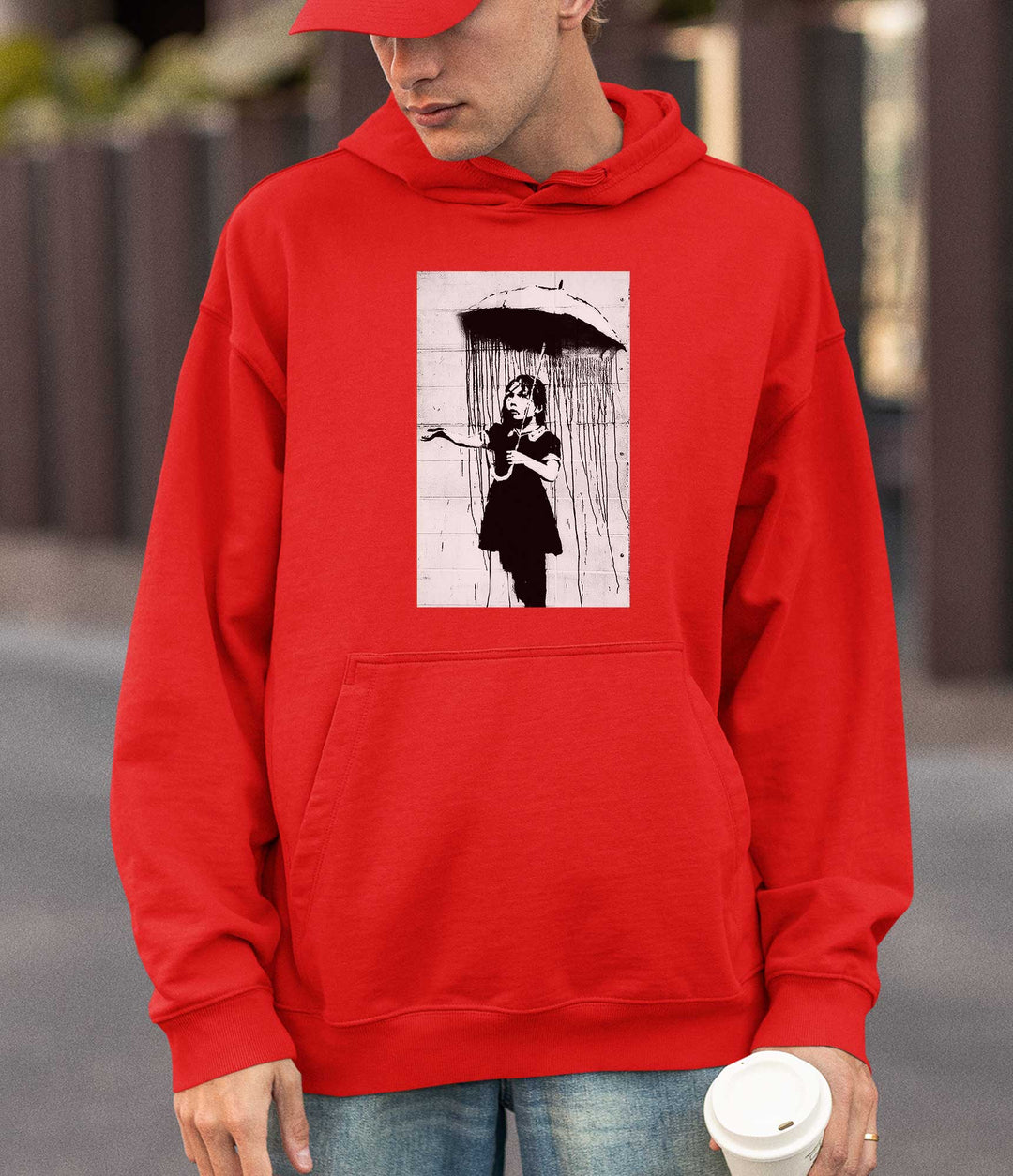 Banksy Hoodie - Umbrella Girl