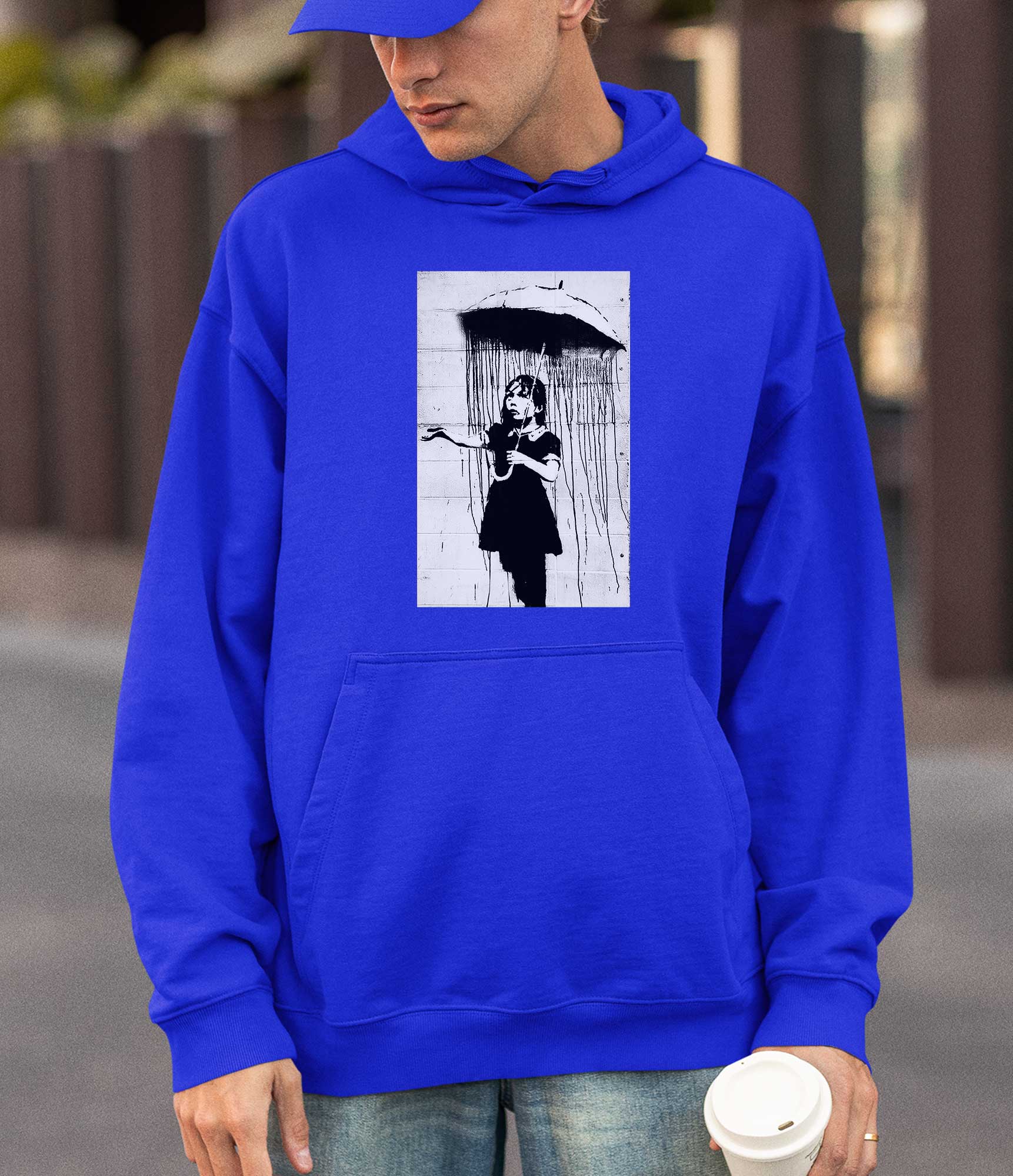 Image of Banksy Hoodie - Umbrella Girl Banksy-Apparel