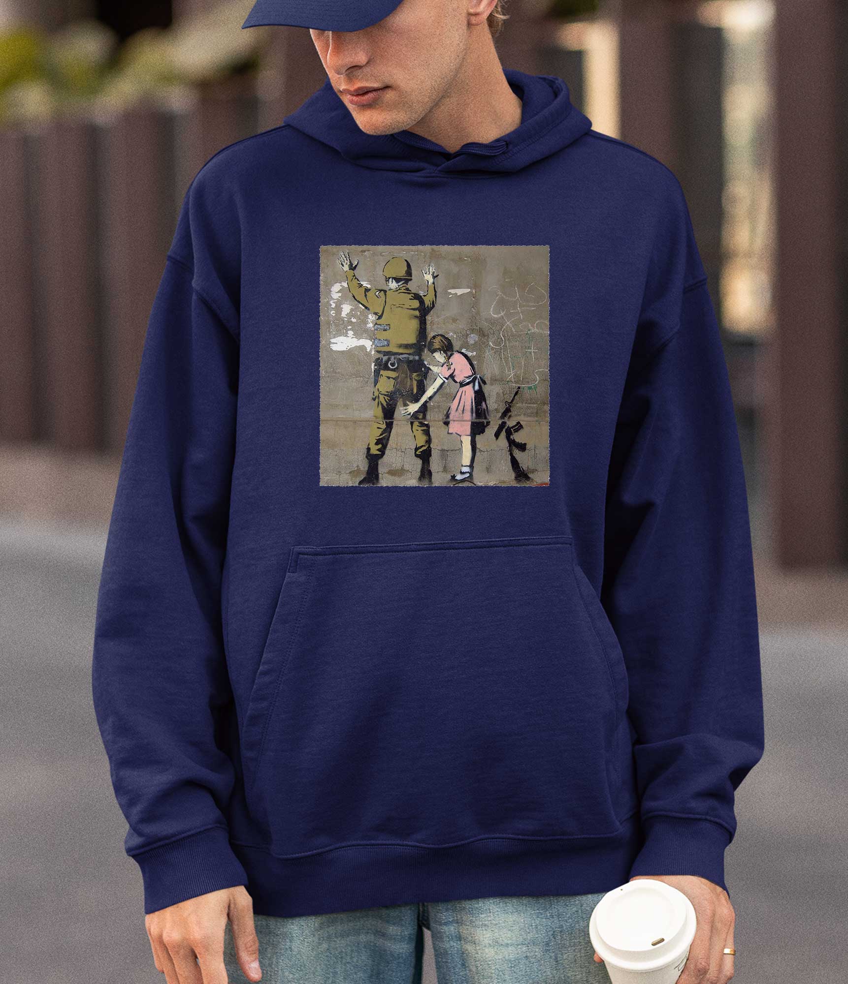 Image of Banksy Hoodie - Girl and a Soldier Banksy-Apparel
