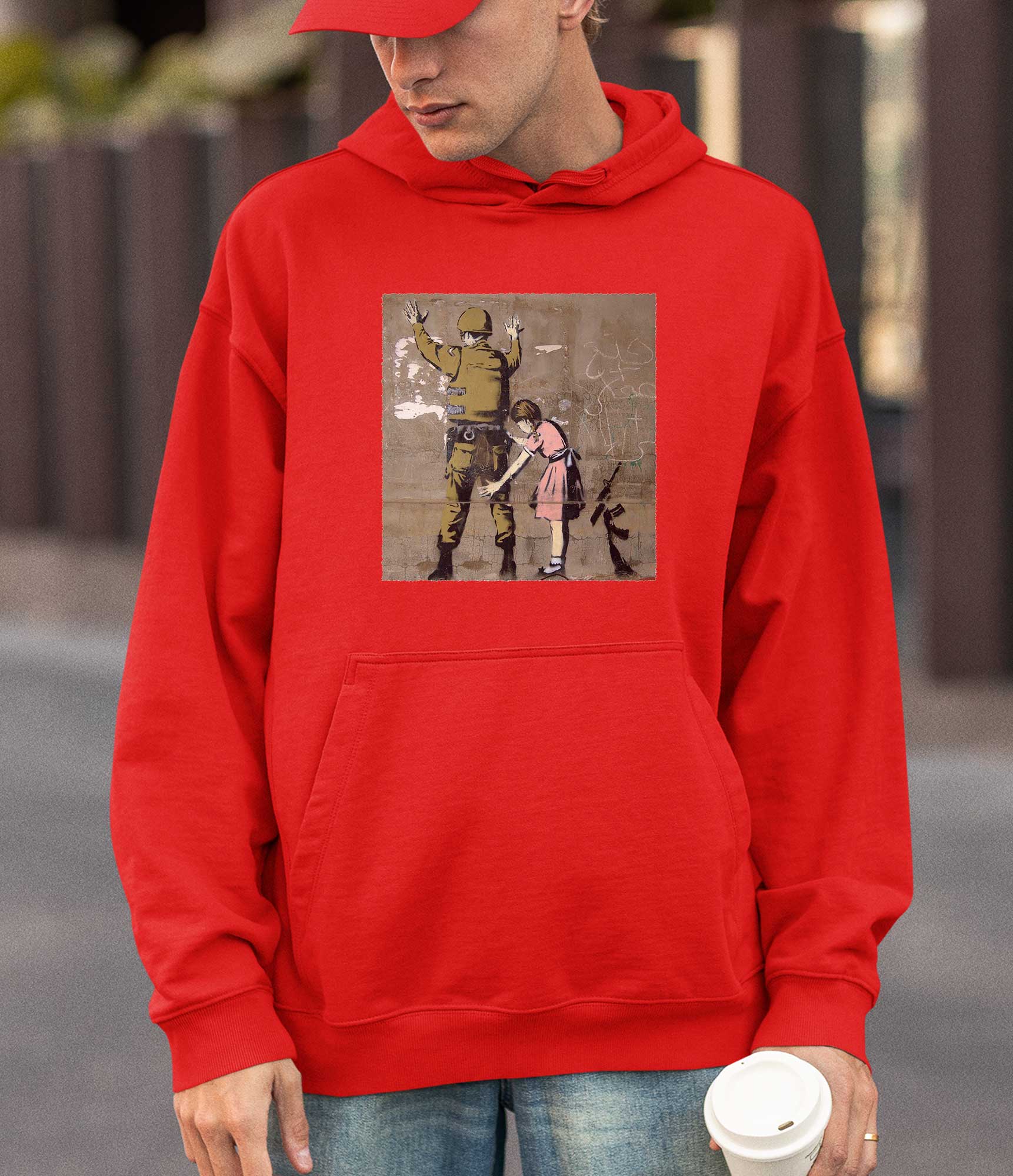 Banksy Hoodie - Girl and a Soldier