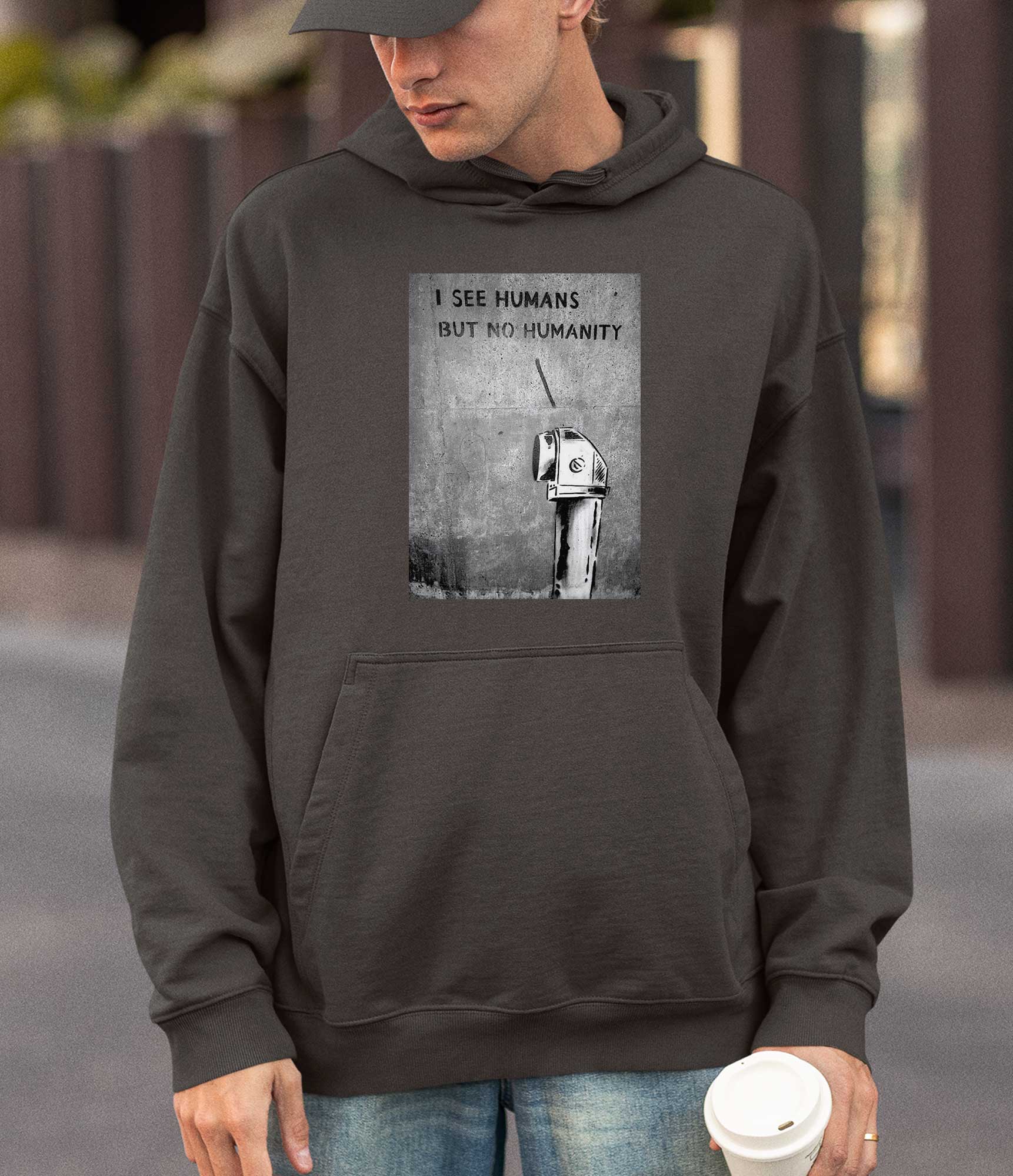 Image of Banksy Hoodie - I See Humans but No Humanity Banksy-Apparel