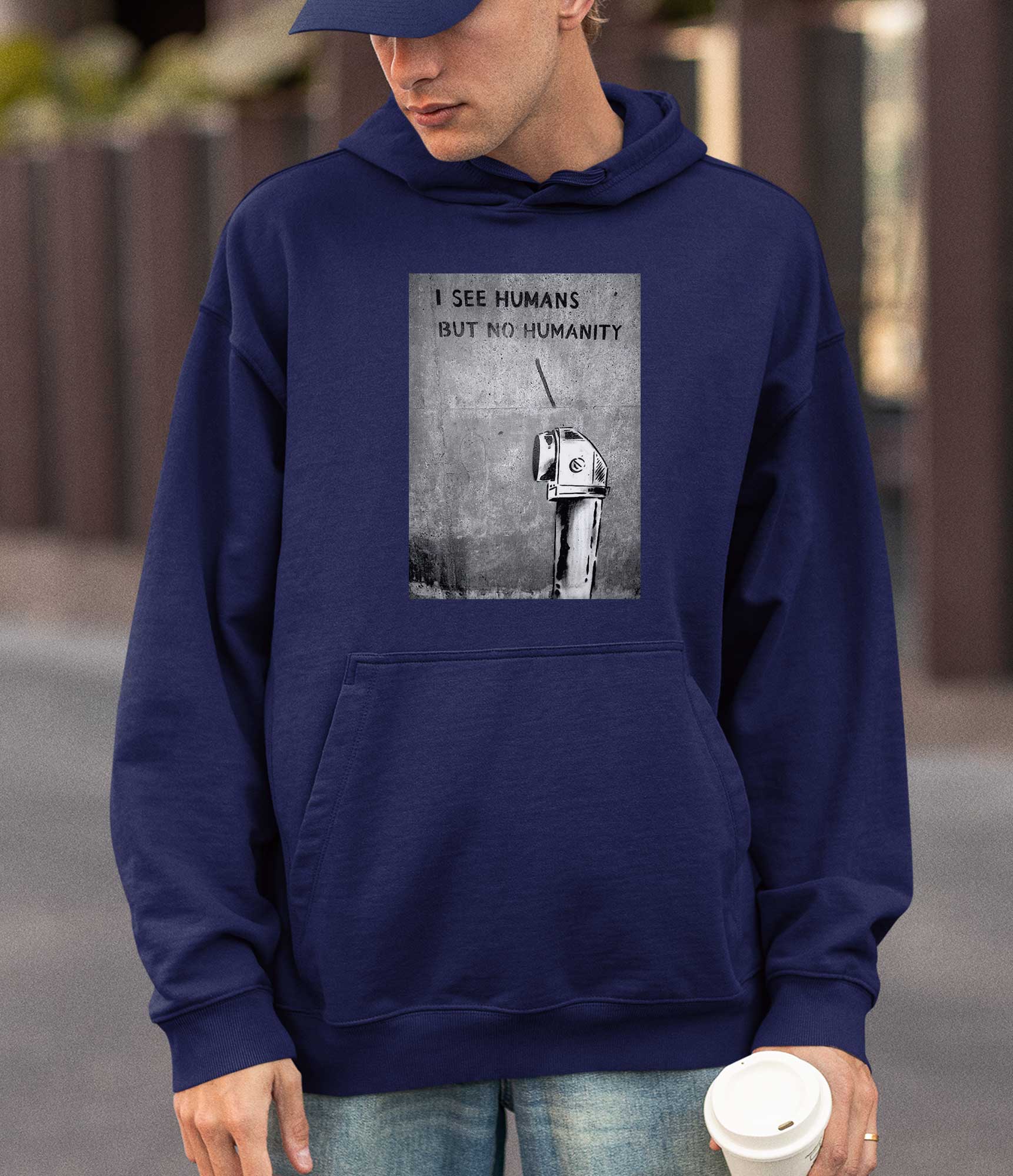 Image of Banksy Hoodie - I See Humans but No Humanity Banksy-Apparel
