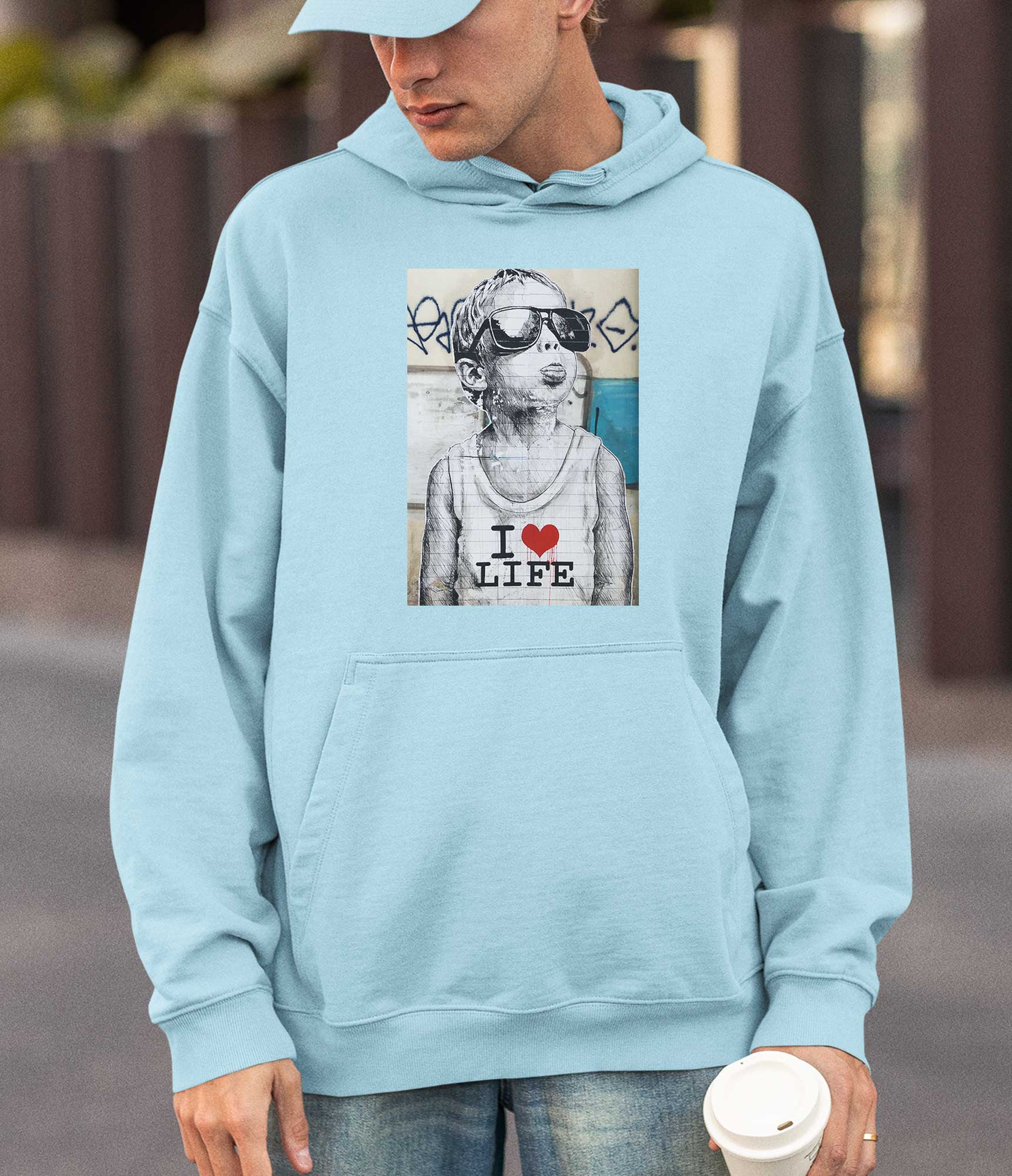 Image of Banksy Hoodie - I Love Life Banksy-Apparel