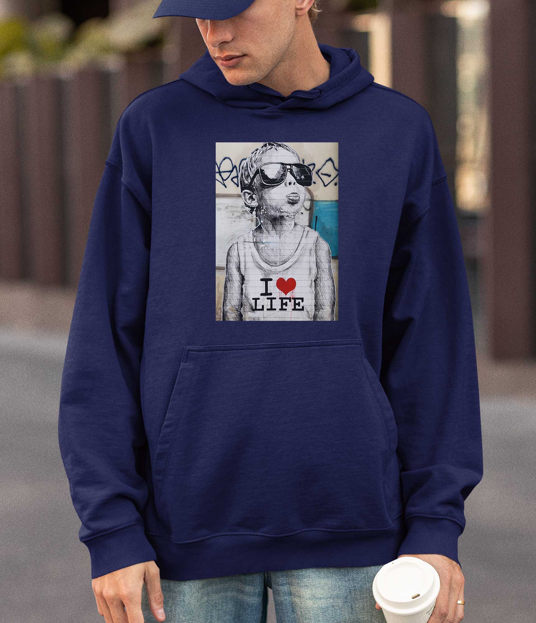 Image of Banksy Hoodie - I Love Life Banksy-Apparel