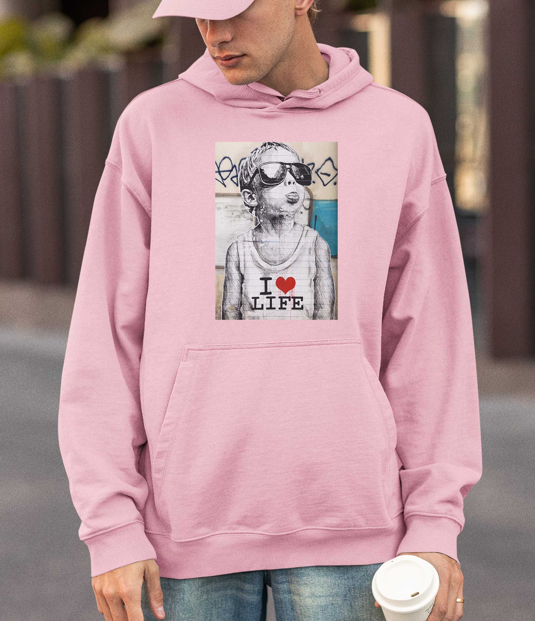 Image of Banksy Hoodie - I Love Life Banksy-Apparel