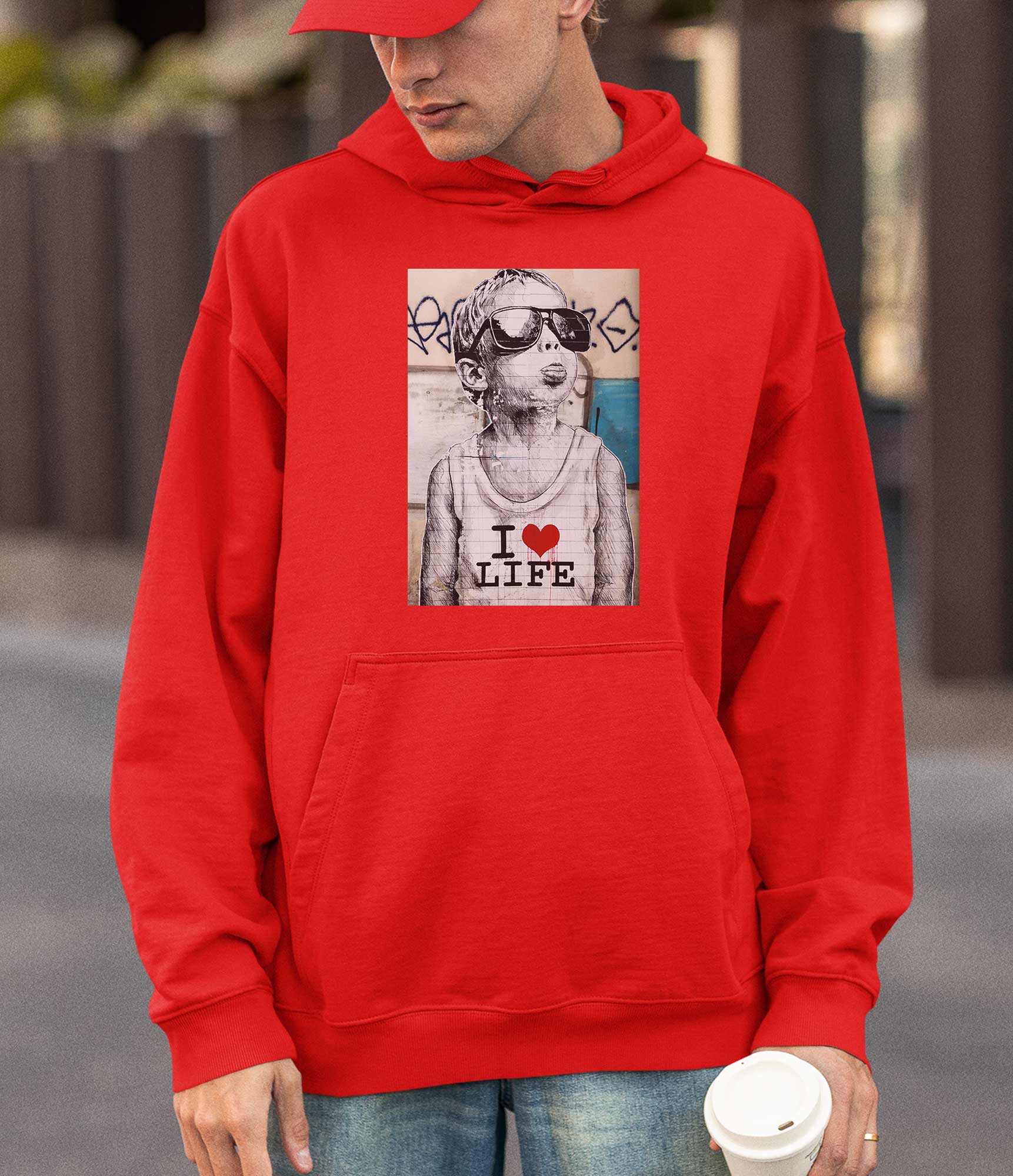 Image of Banksy Hoodie - I Love Life Banksy-Apparel
