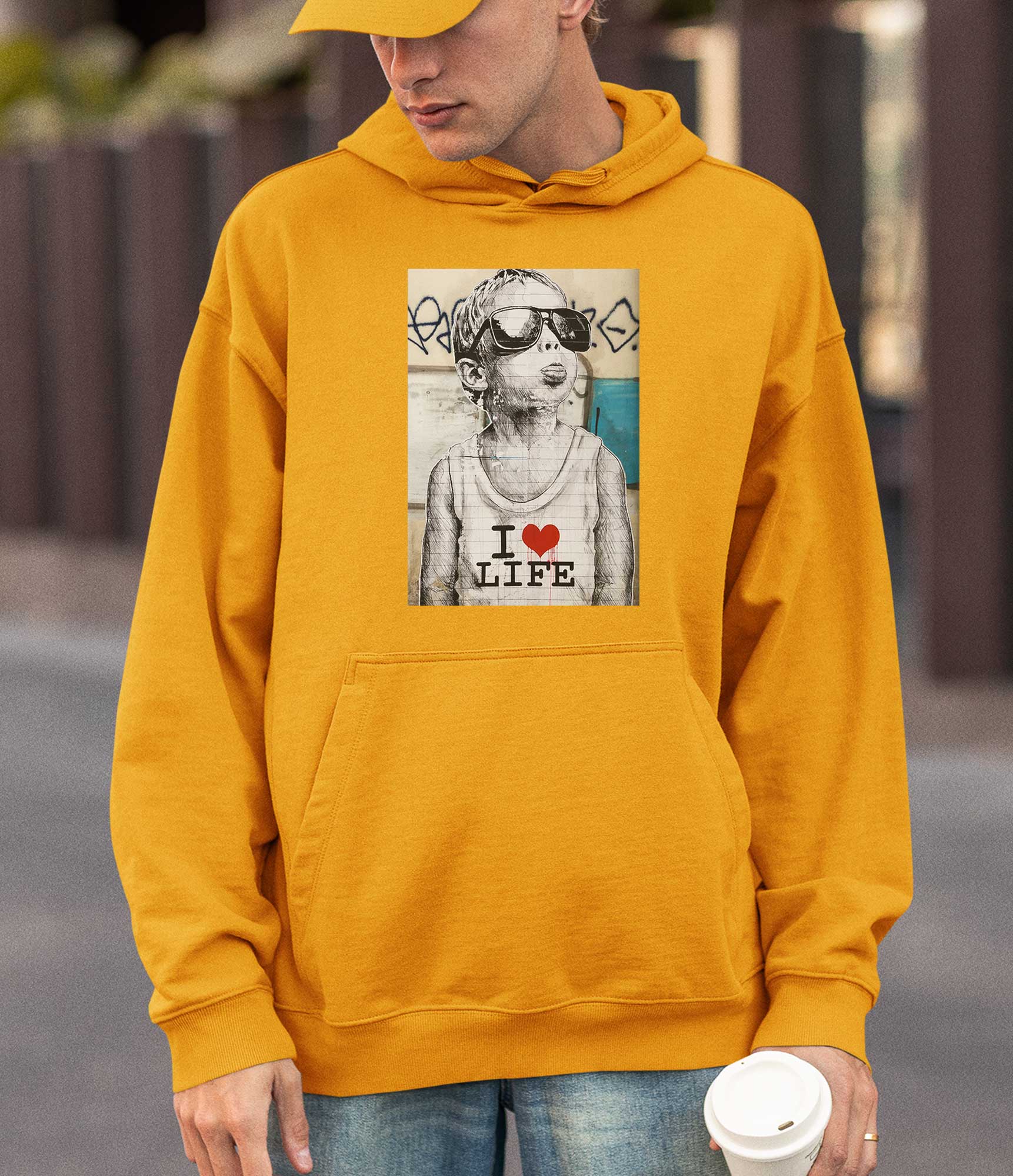 Image of Banksy Hoodie - I Love Life Banksy-Apparel