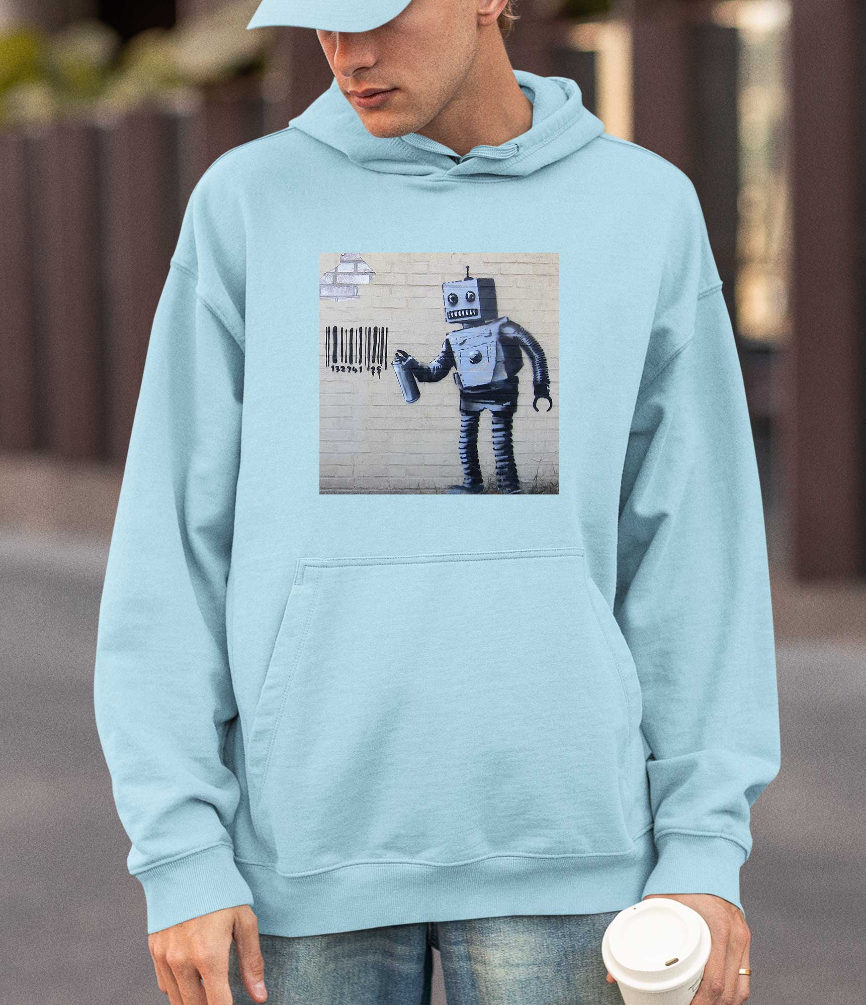 Image of Banksy Hoodie - Tagging Robot Banksy-Apparel