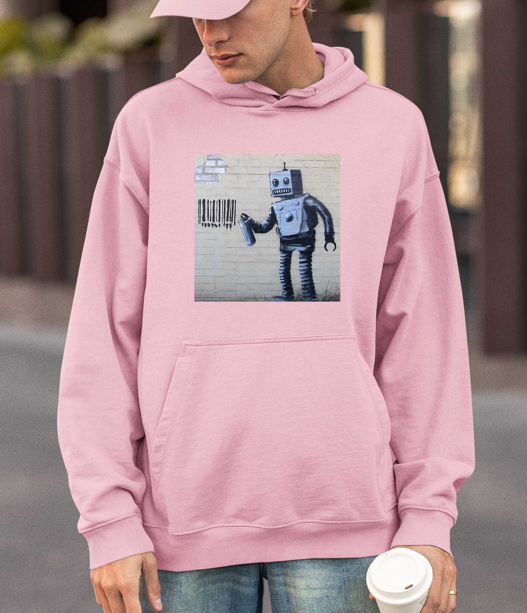 Image of Banksy Hoodie - Tagging Robot Banksy-Apparel