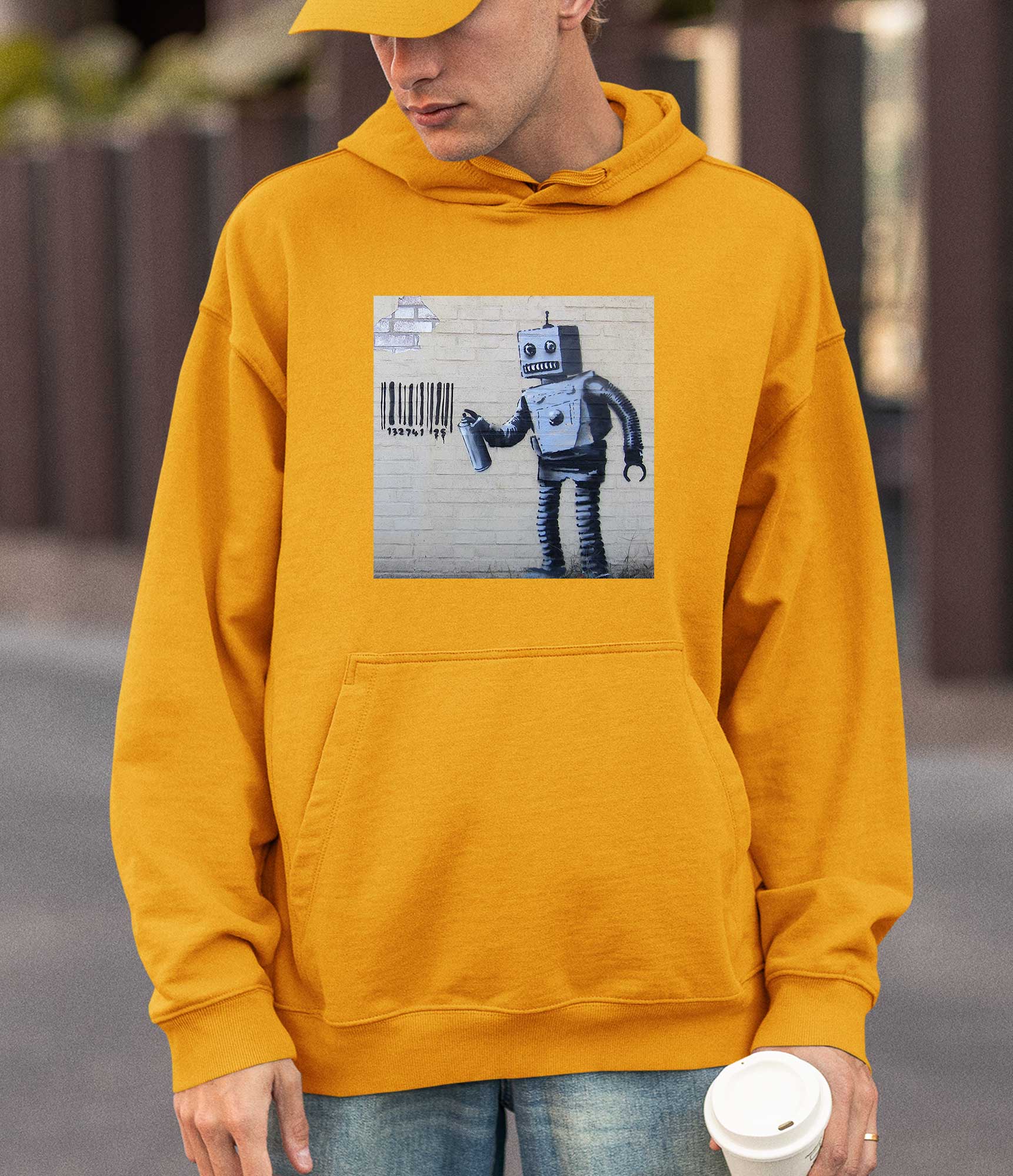 Image of Banksy Hoodie - Tagging Robot Banksy-Apparel